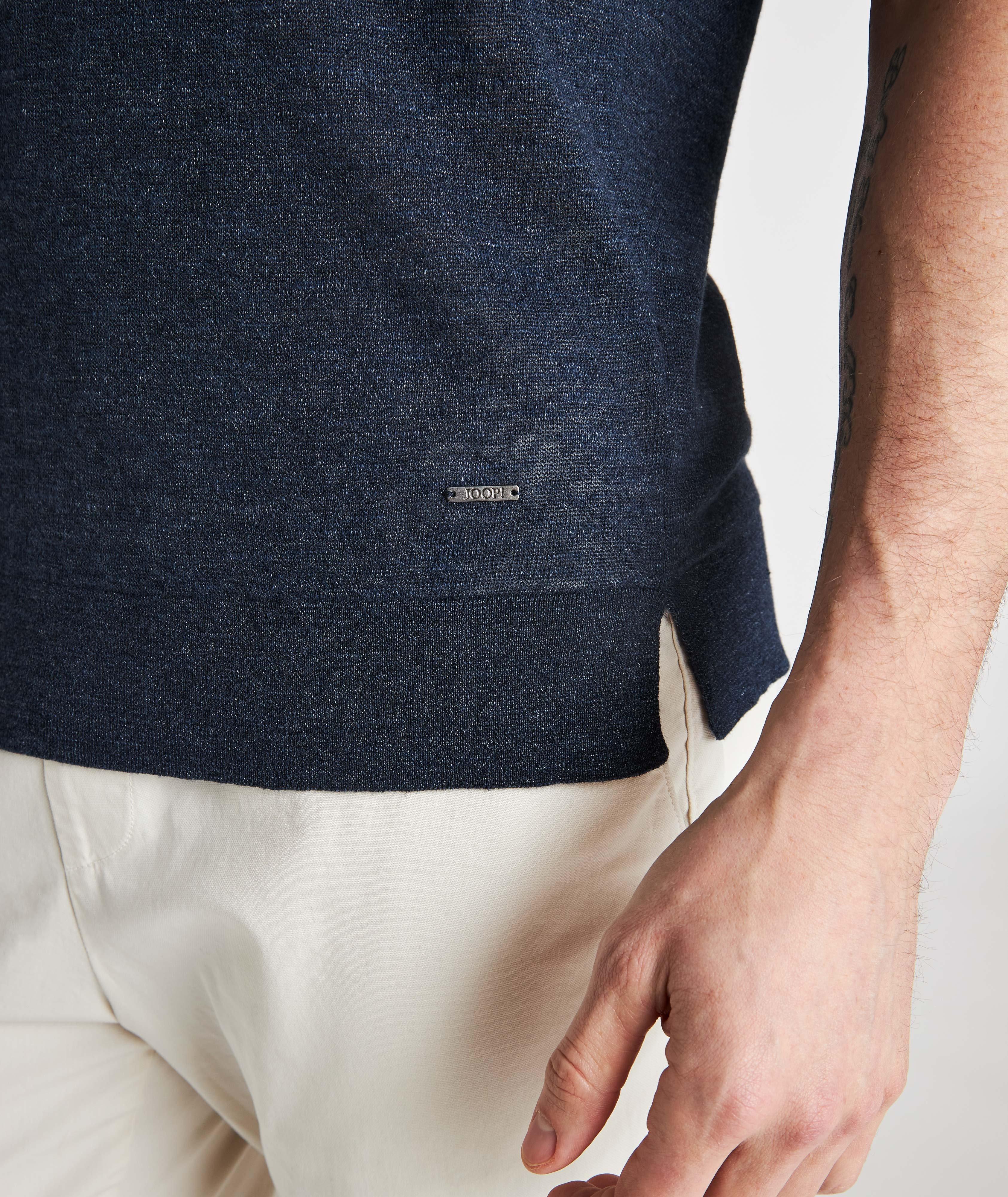 Linen-Cotton Blend Knit Polo image 3