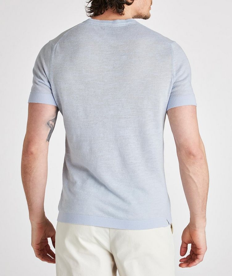 Linen-Cotton Blend Knit Crew Neck T-Shirt image 2