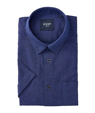JOOP! Short-Sleeve Patch Pocket Linen-Cotton Sport Shirt