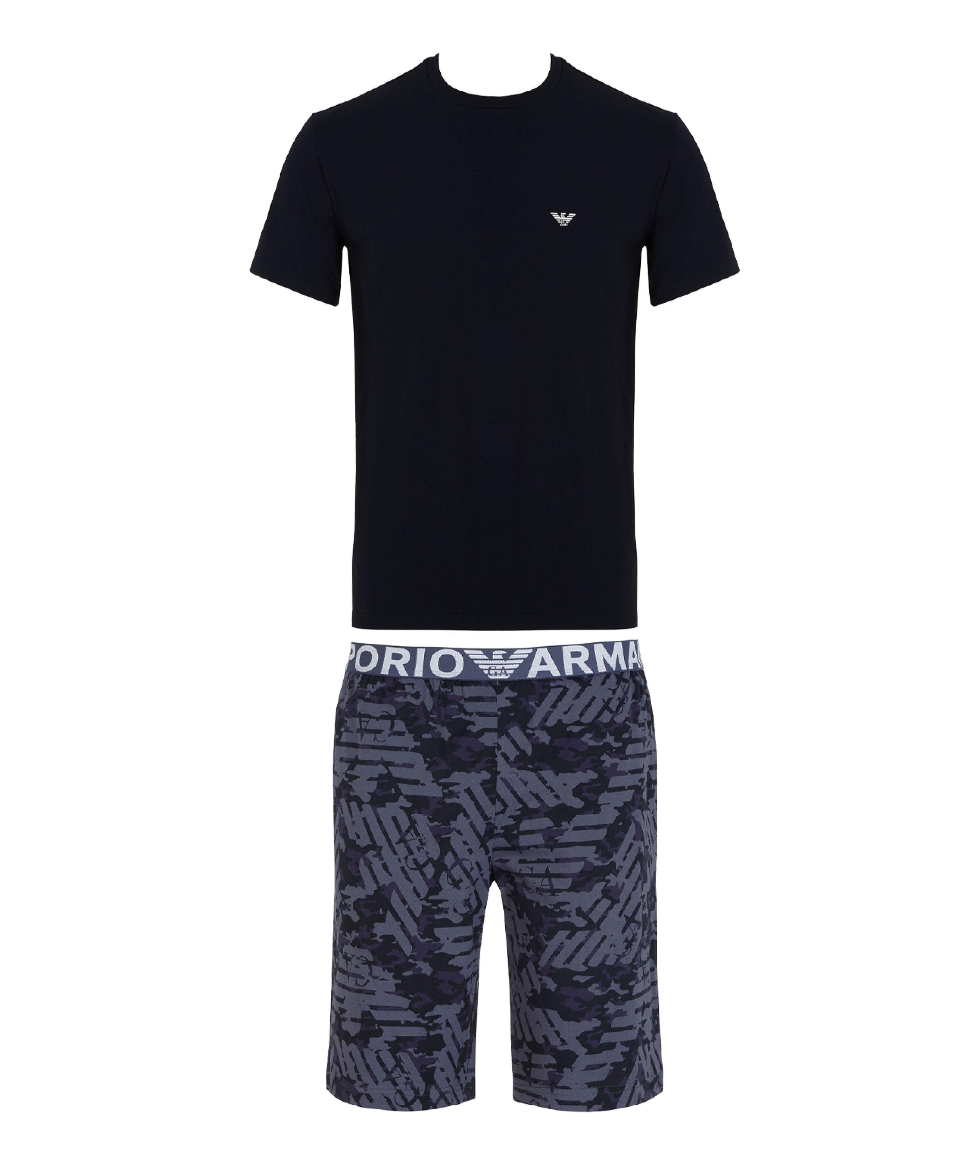 Emporio Armani Stretch-Cotton Pyjama Set | Pyjamas & Loungewear | Harry ...
