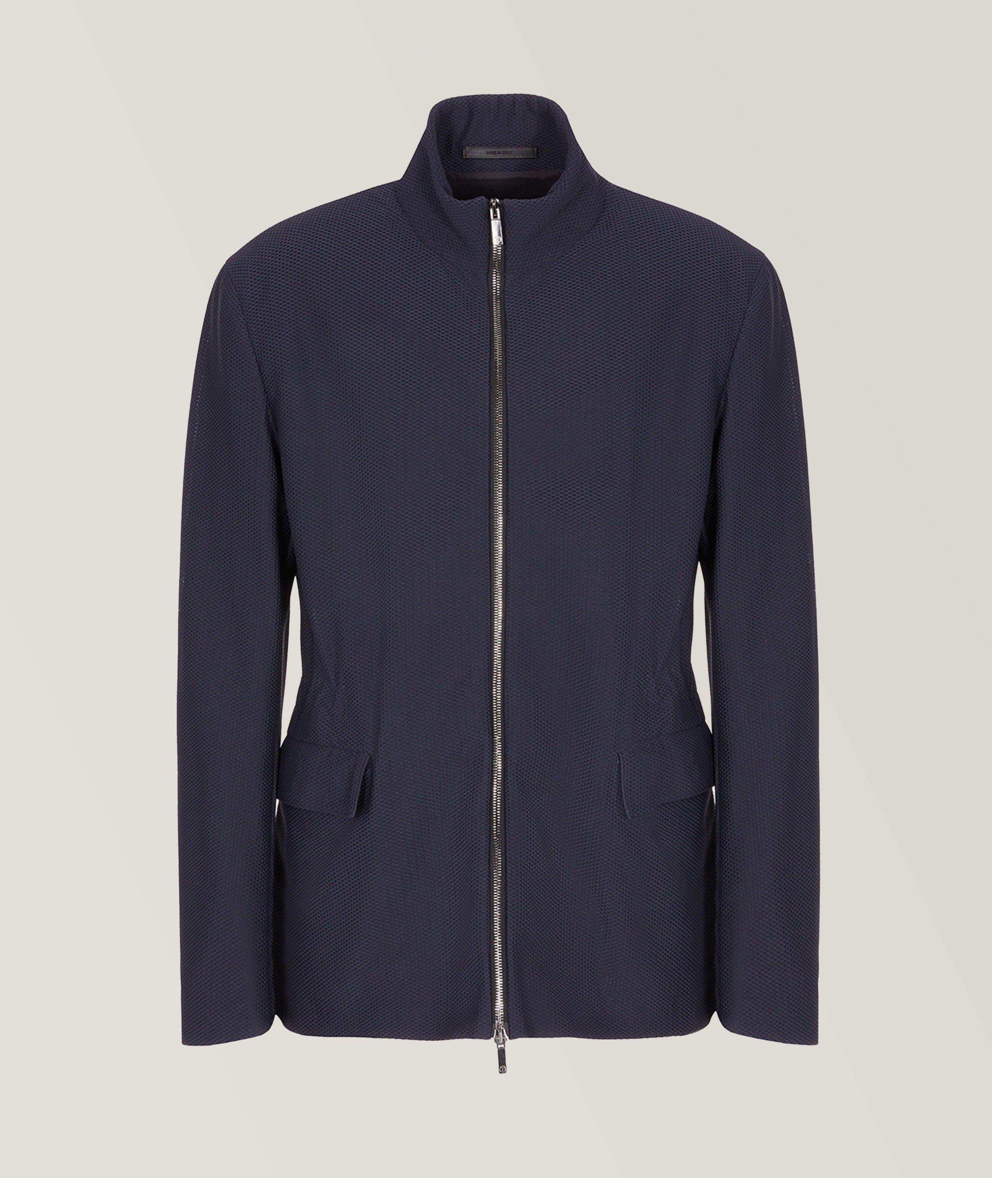 Blouson en tricot gaufré à glissière image 0