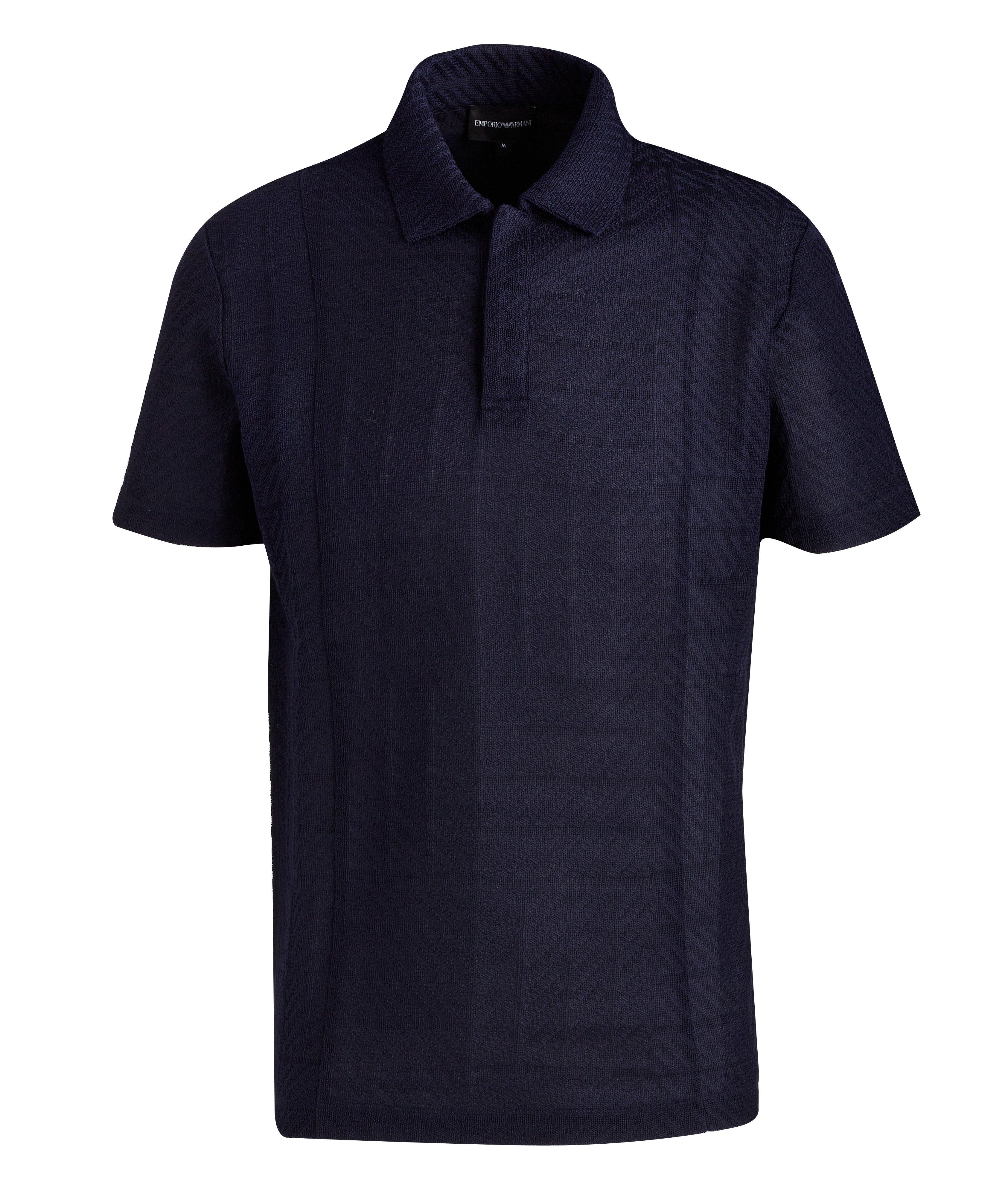 Cotton Jersey Polo Shirt with Jacquard Pattern image 0
