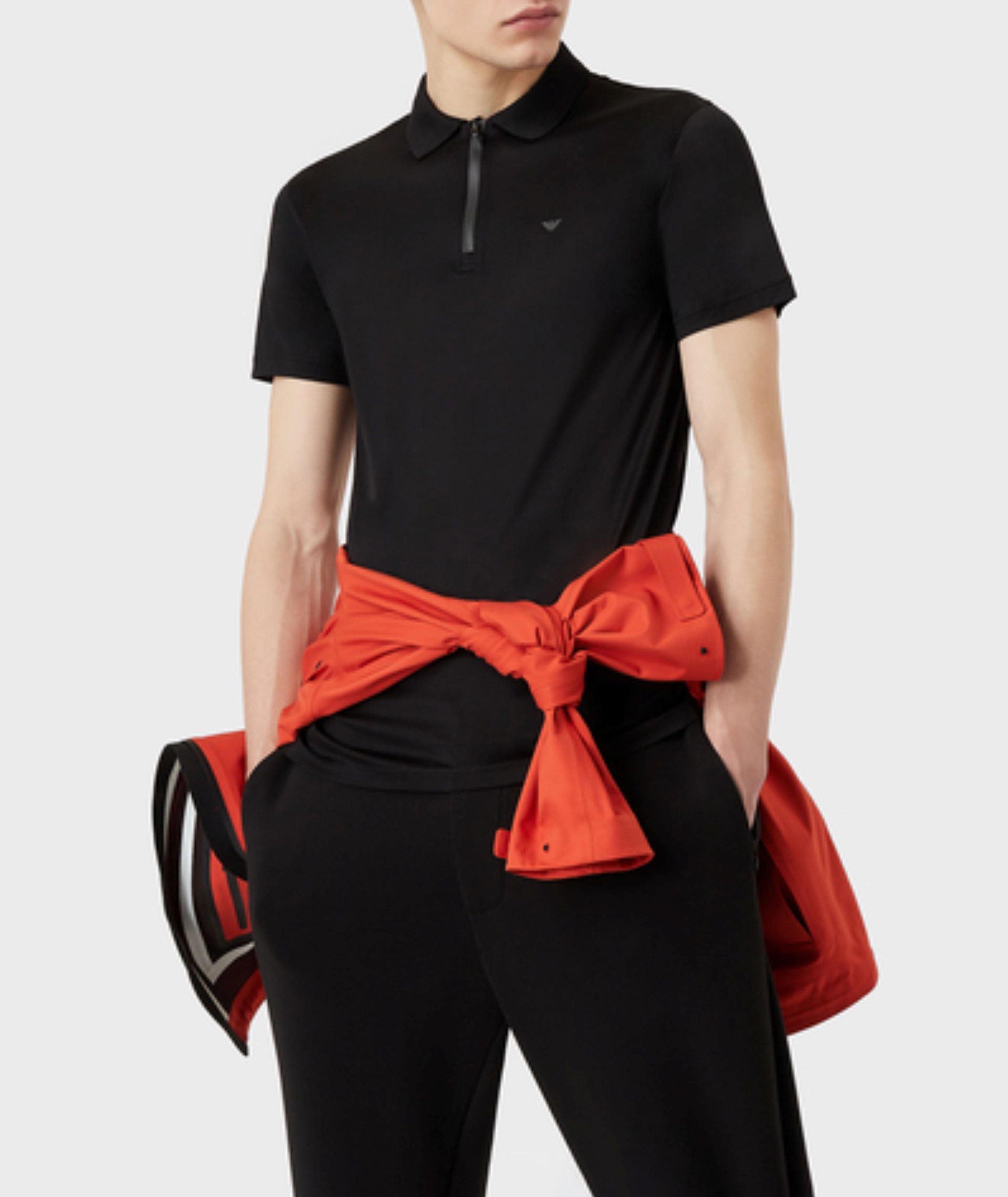 Half-Zip Lyocell-Cotton Polo image 1