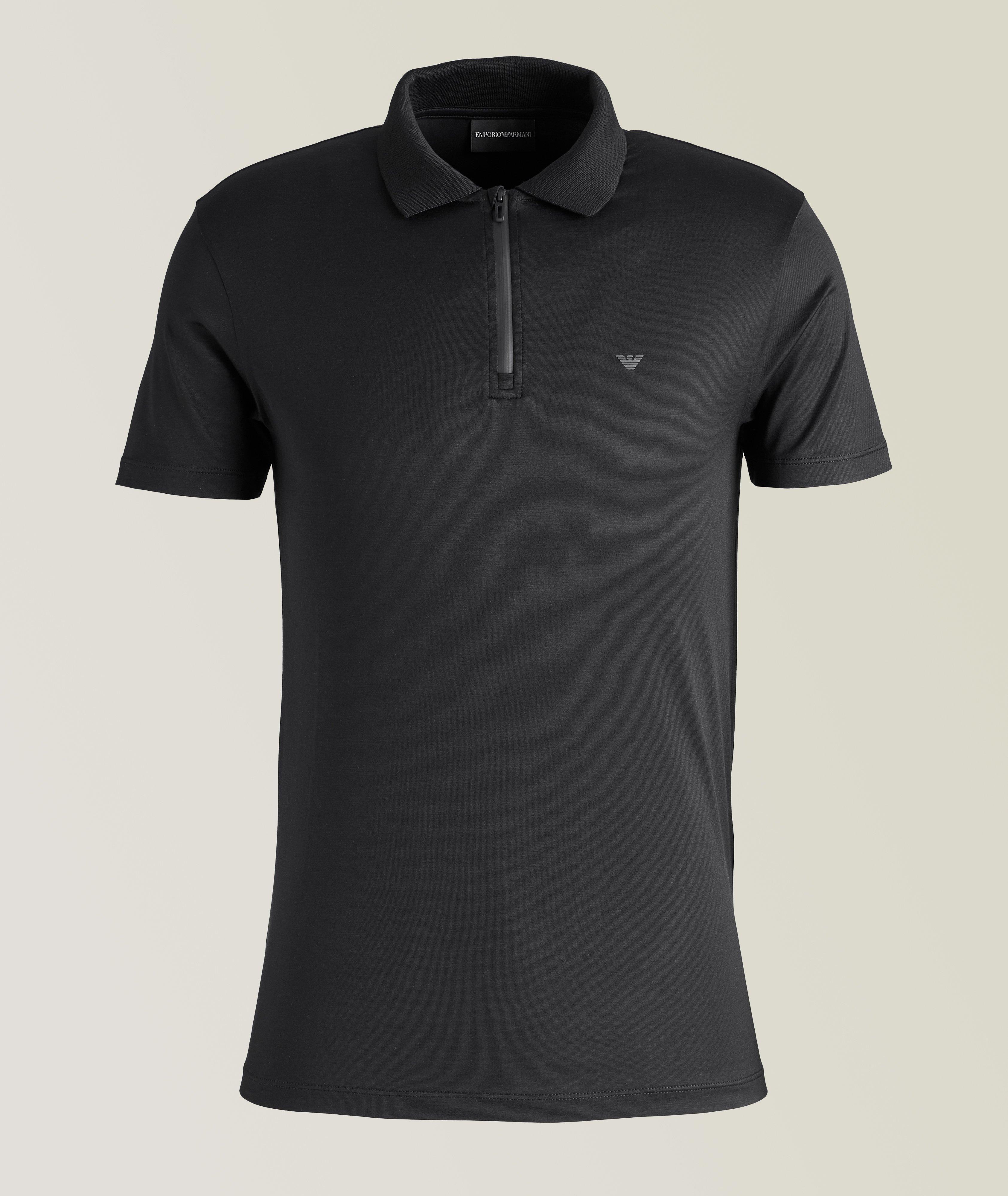 Half-Zip Lyocell-Cotton Polo image 0