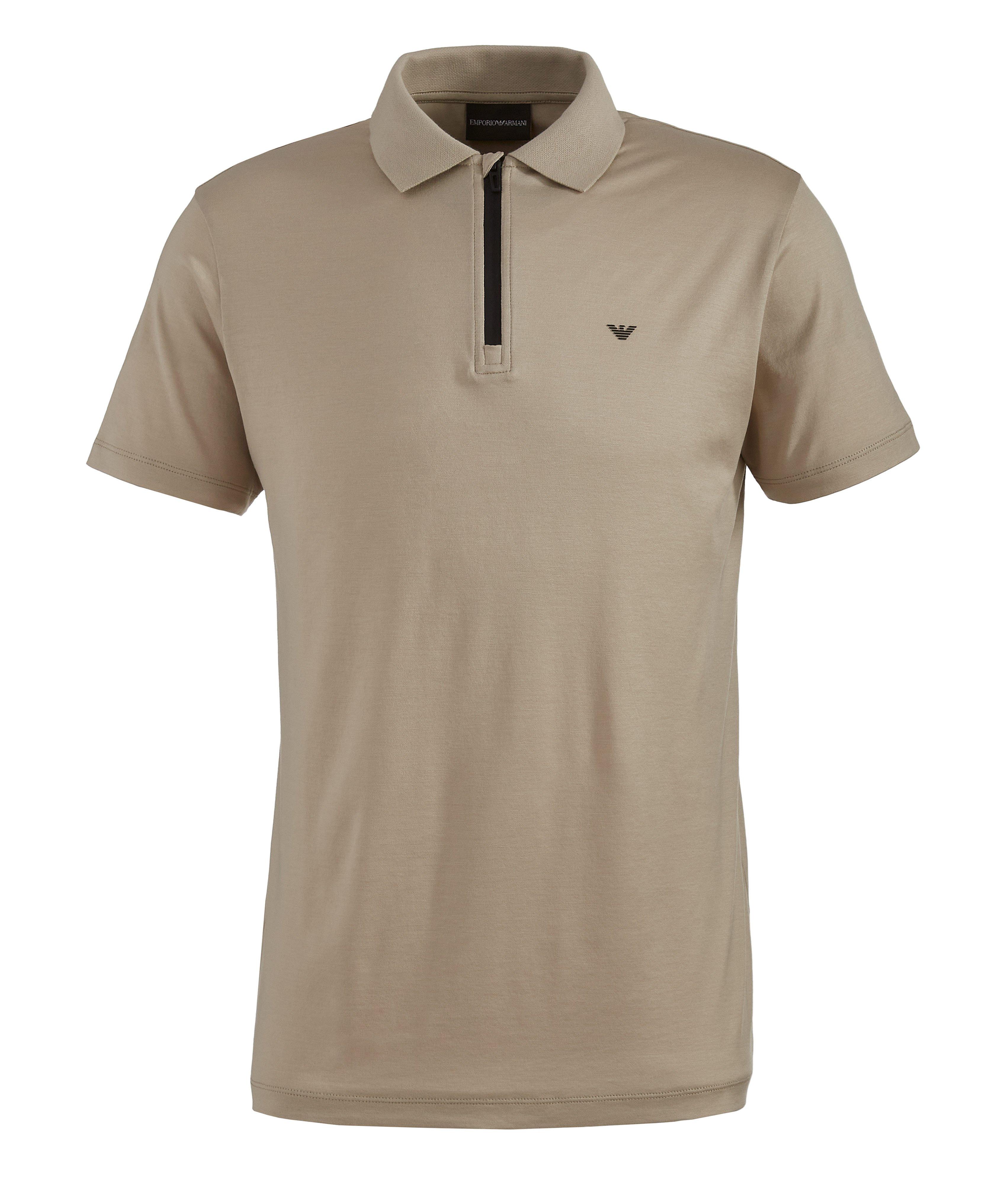 Half-Zip Lyocell-Cotton Polo image 0