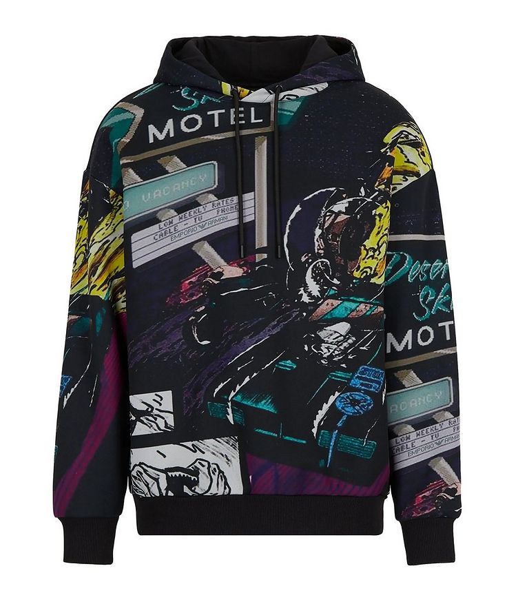 Hooded Sweatshirt With All-Over Racing Print image 0