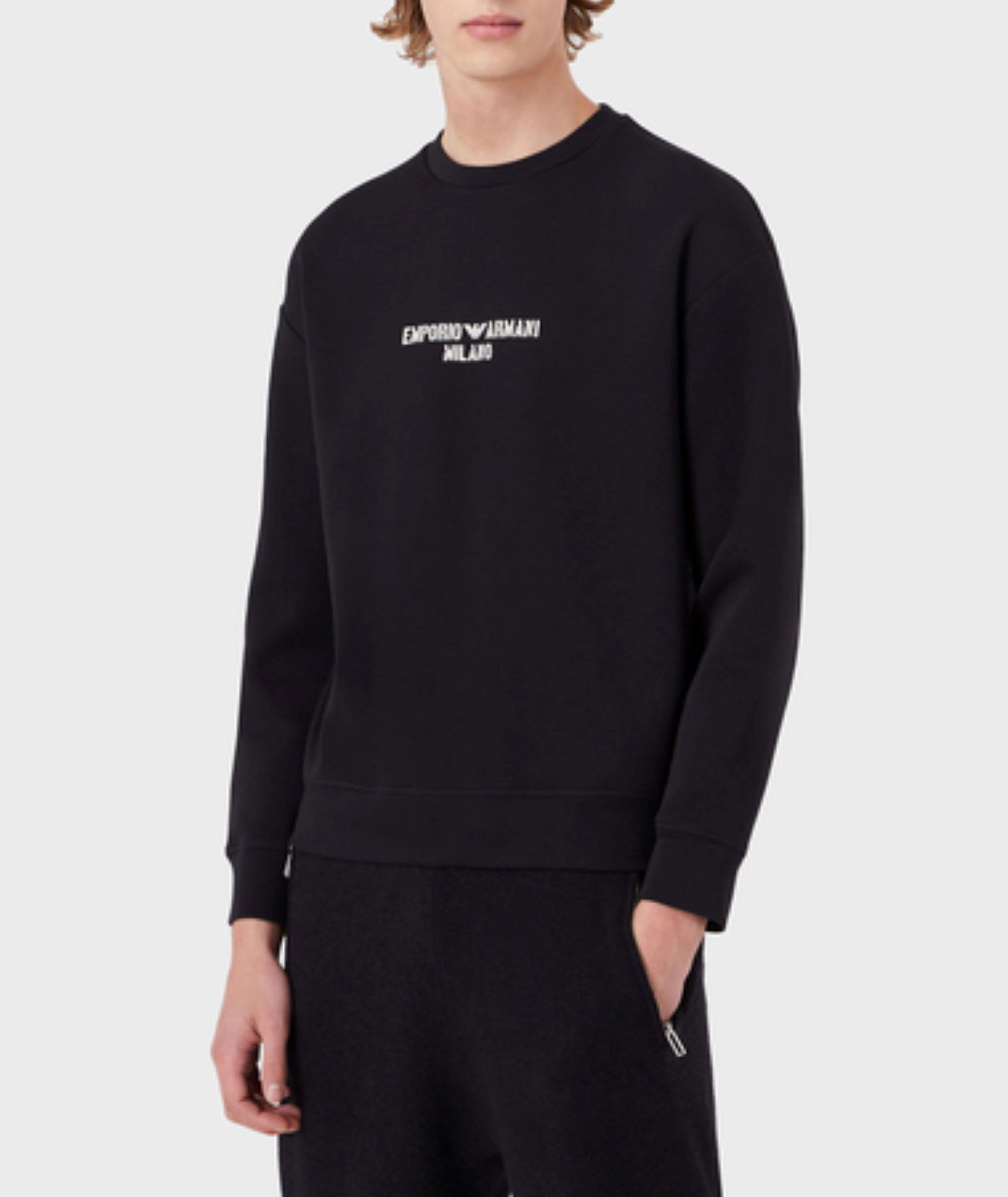 Pull en jersey double à encolure ronde avec logo image 1