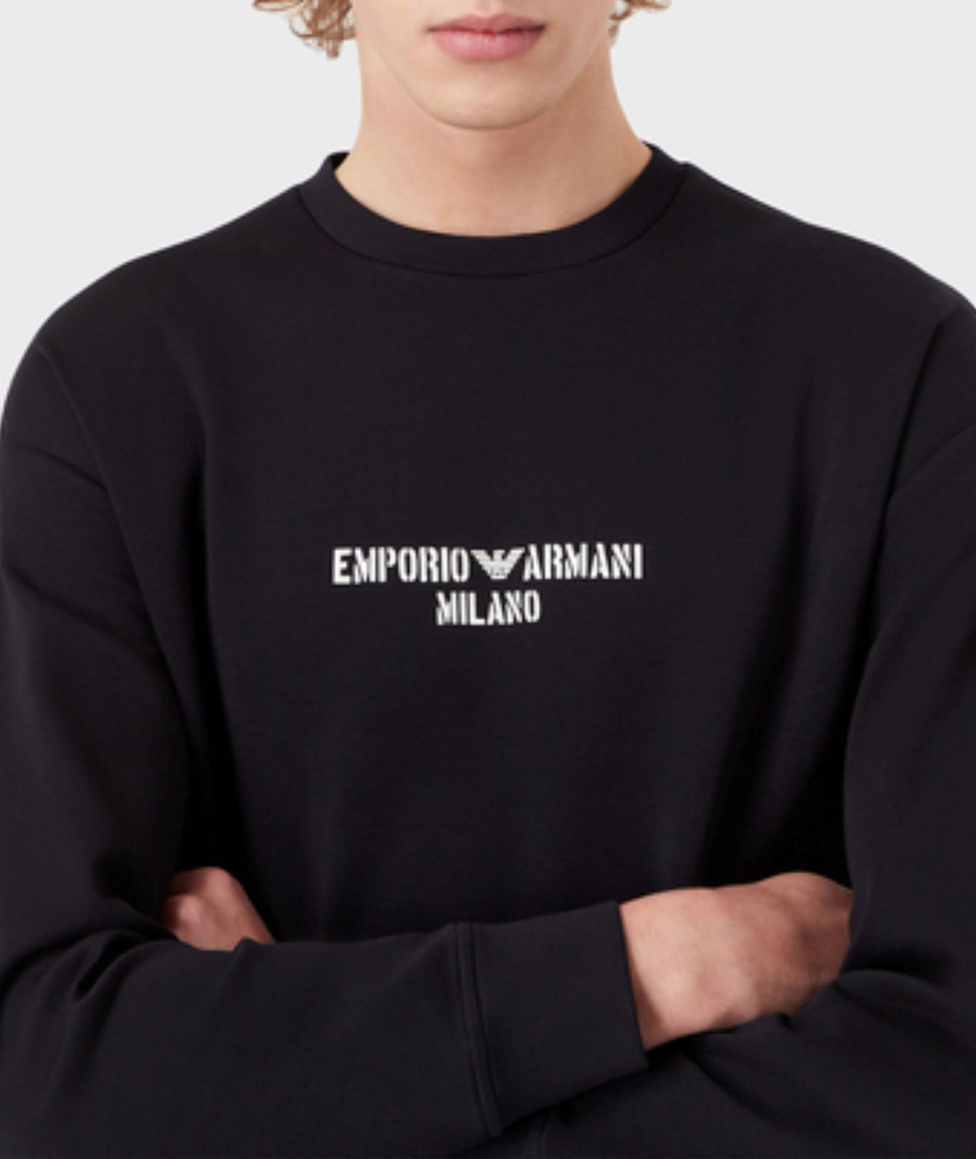 Pull en jersey double à encolure ronde avec logo image 3