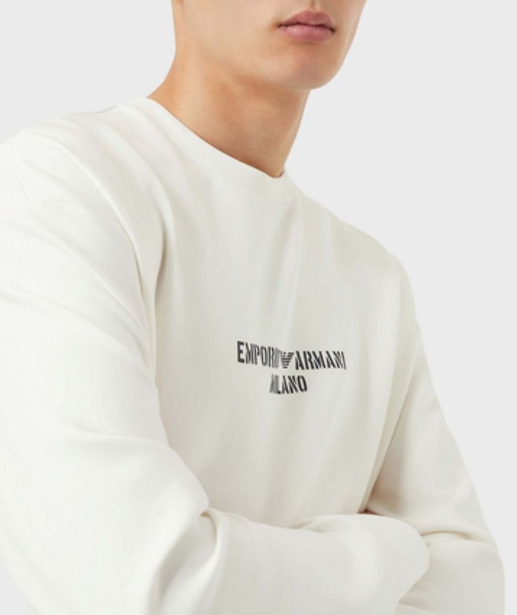 Double-Jersey Crewneck Sweatshirt with Logo image 3