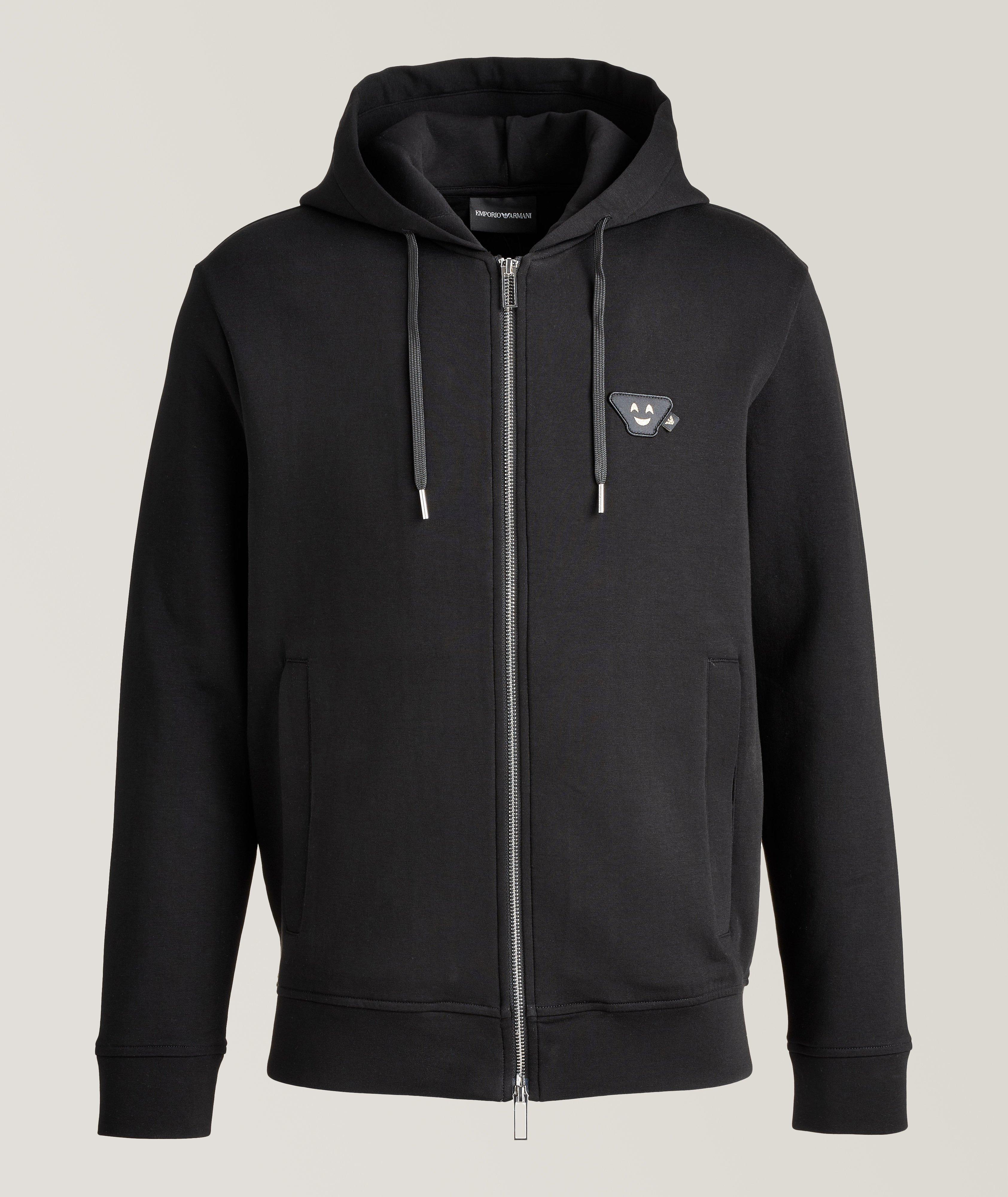 Stretch-Cotton Placket -Up Hoodie image 0