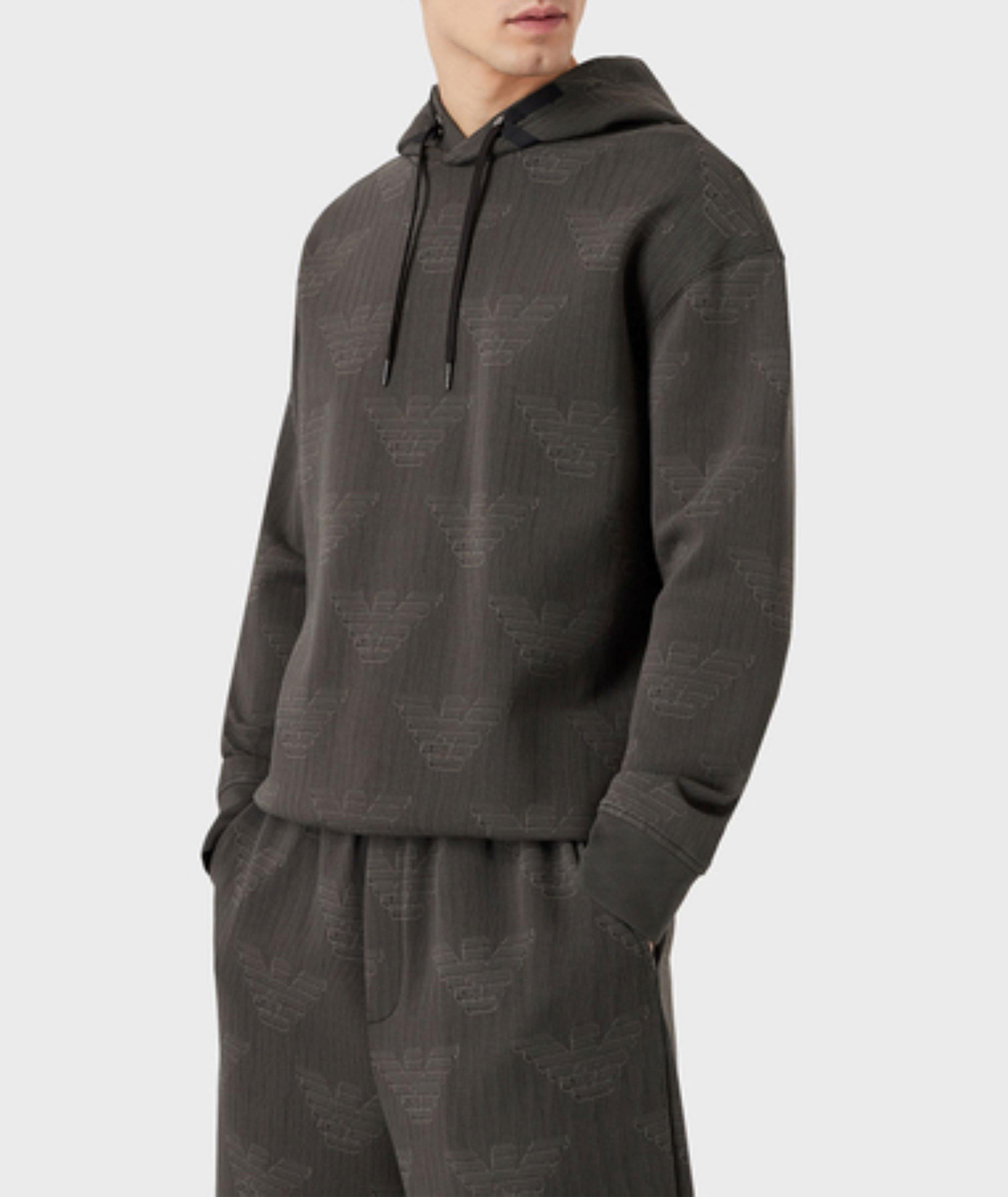 Hooded Sweatshirt With All-Over Eagle Print image 1