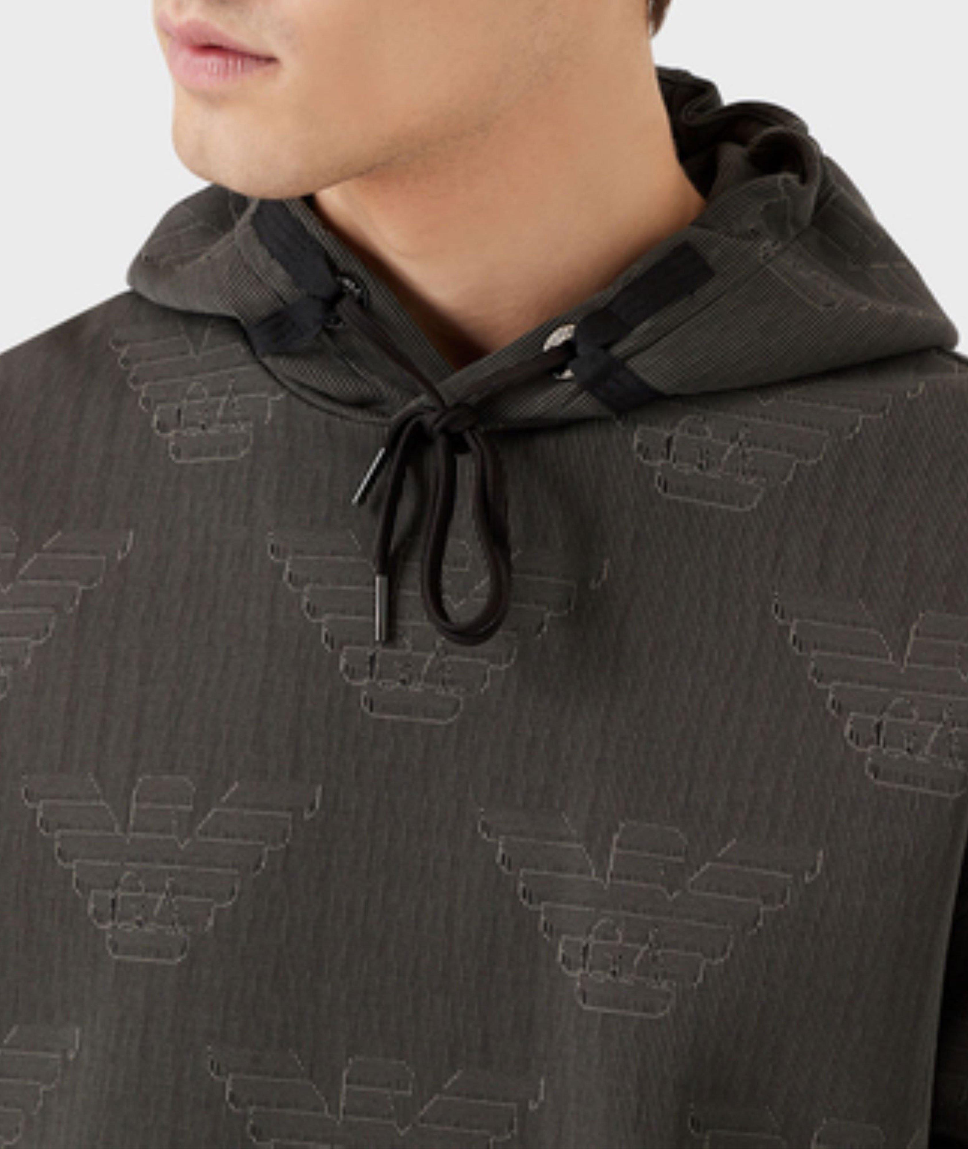 Hooded Sweatshirt With All-Over Eagle Print image 3