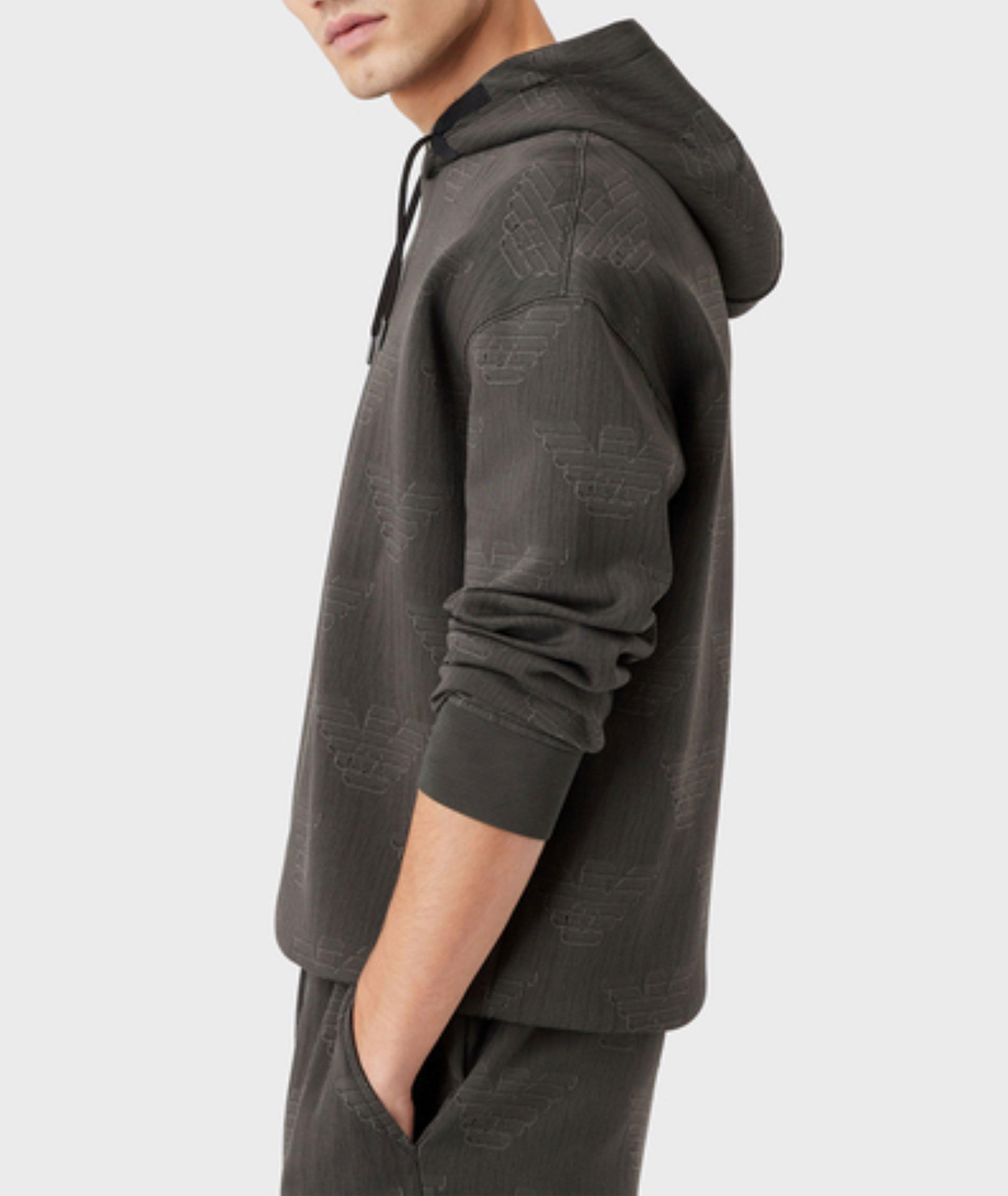 Hooded Sweatshirt With All-Over Eagle Print image 4