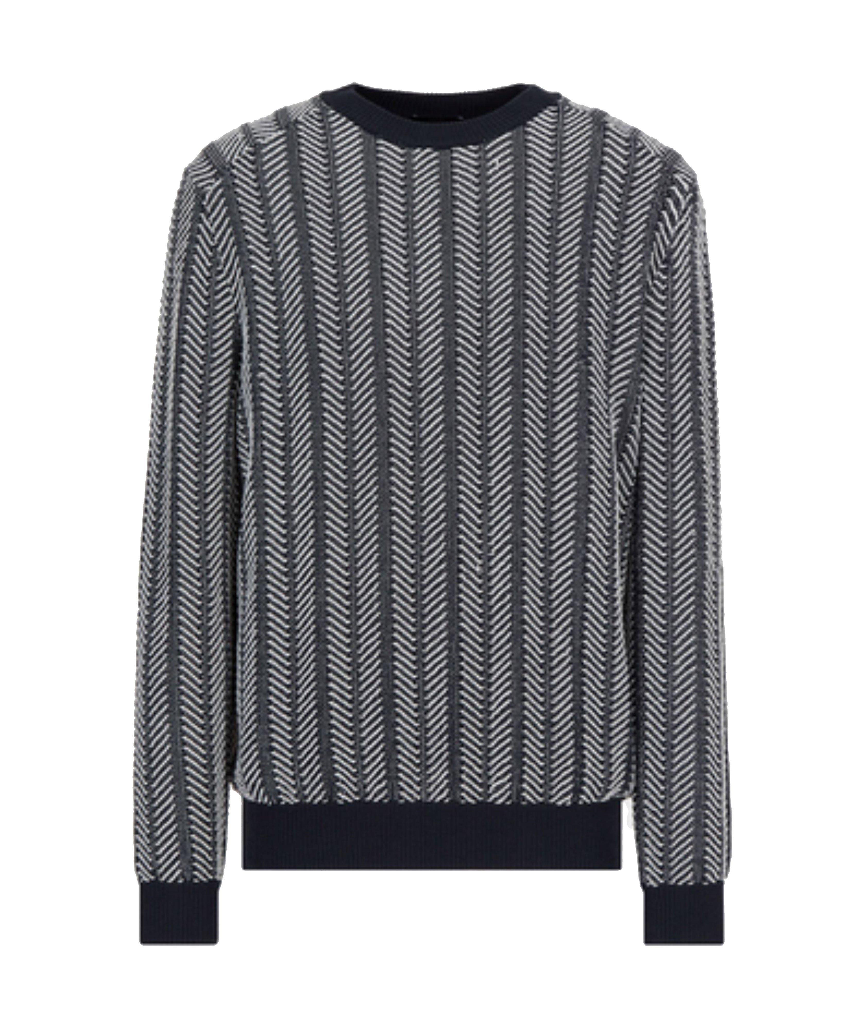 Jacquard Chevron Cotton Sweater image 0
