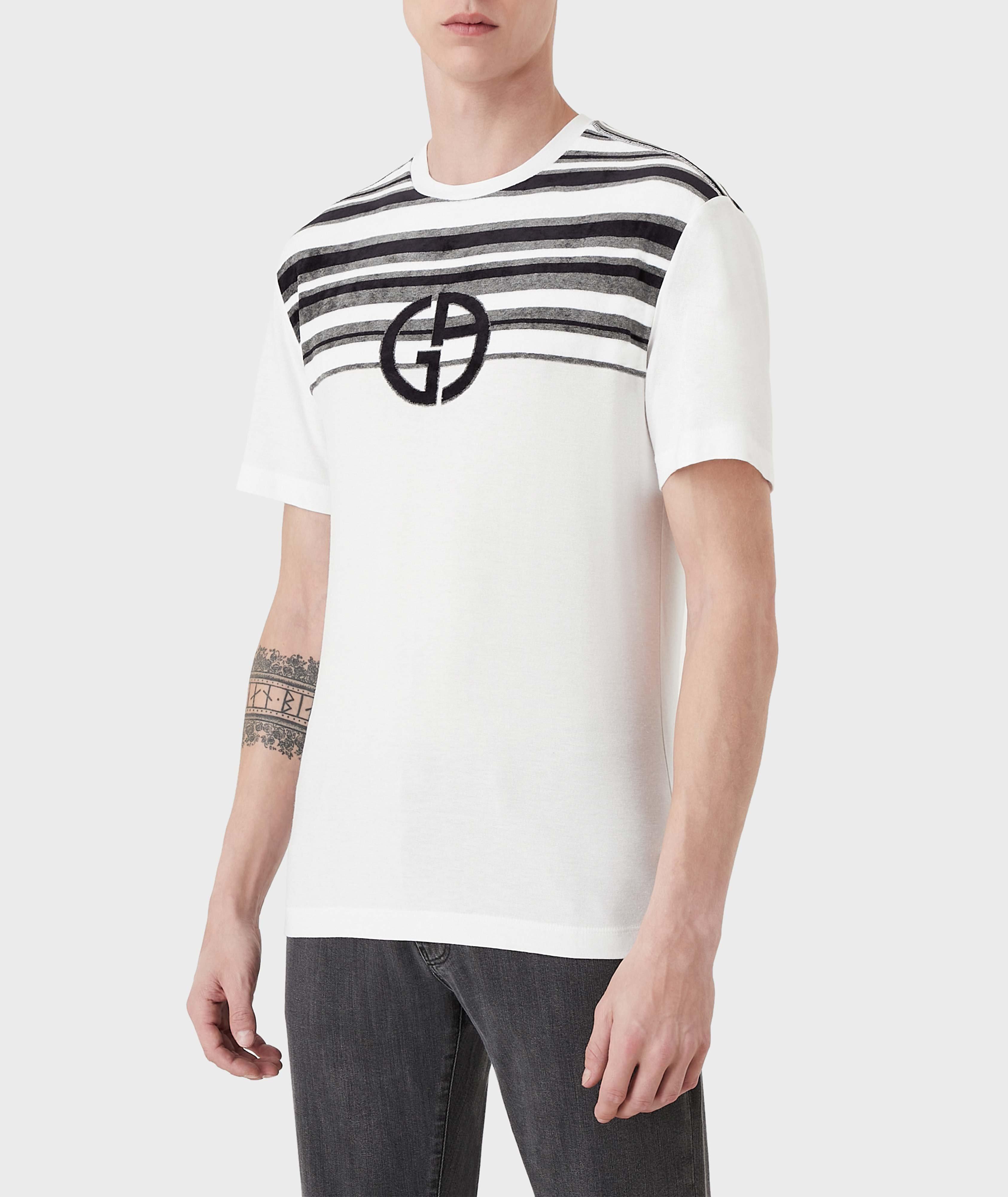 Striped Jacquard Insert Jersey T-Shirt image 1