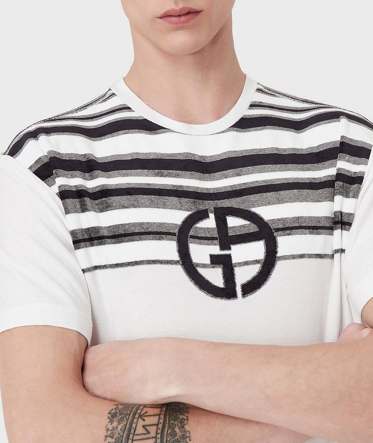 Jersey T-shirt with Striped Jacquard Insert image 3
