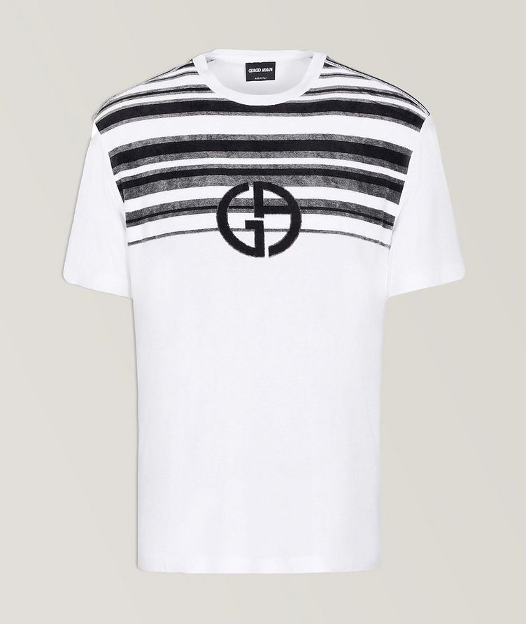 Jersey T-shirt with Striped Jacquard Insert image 0