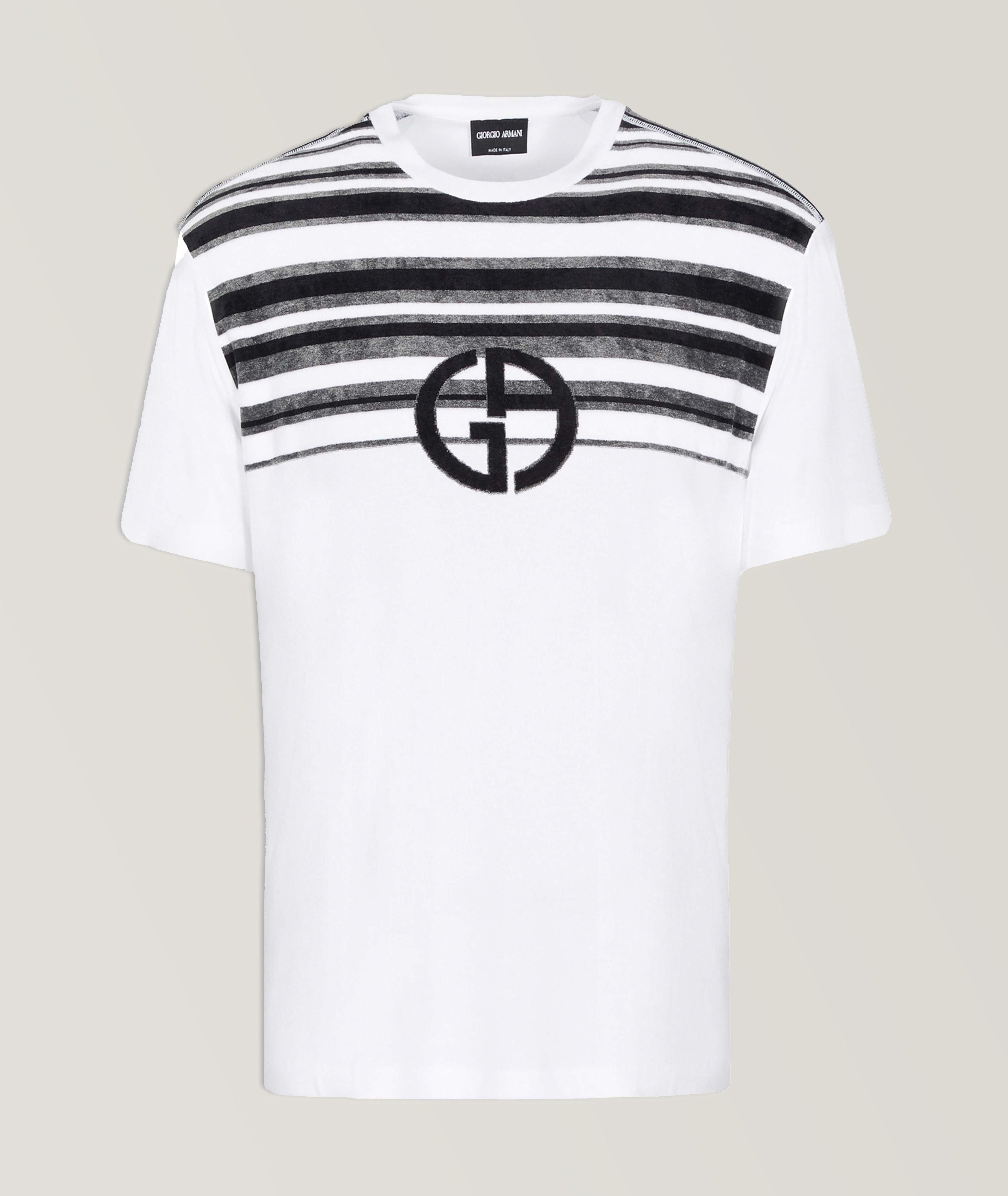 Striped Jacquard Insert Jersey T-Shirt image 0