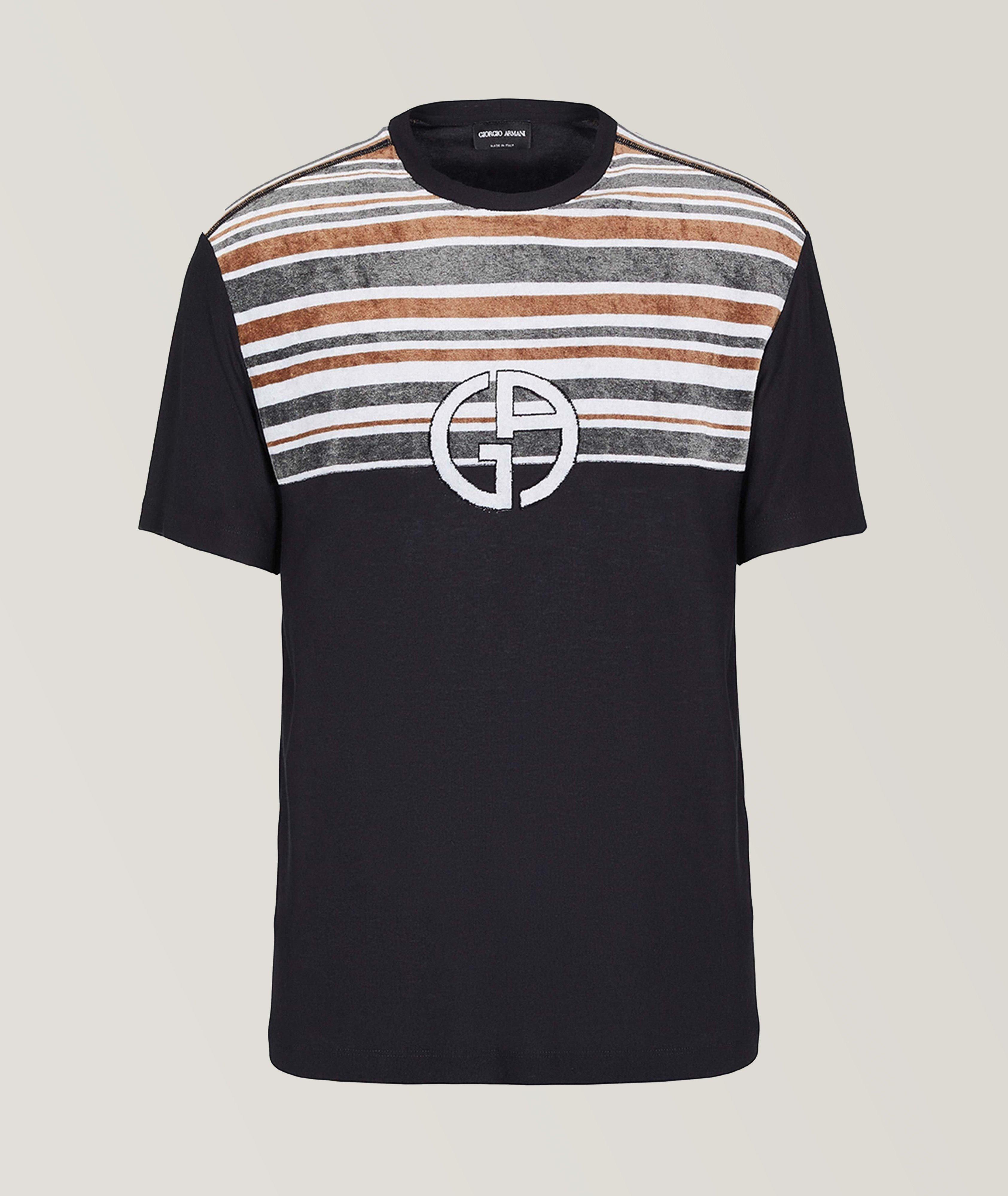 Striped Jacquard Insert Jersey T-Shirt image 0