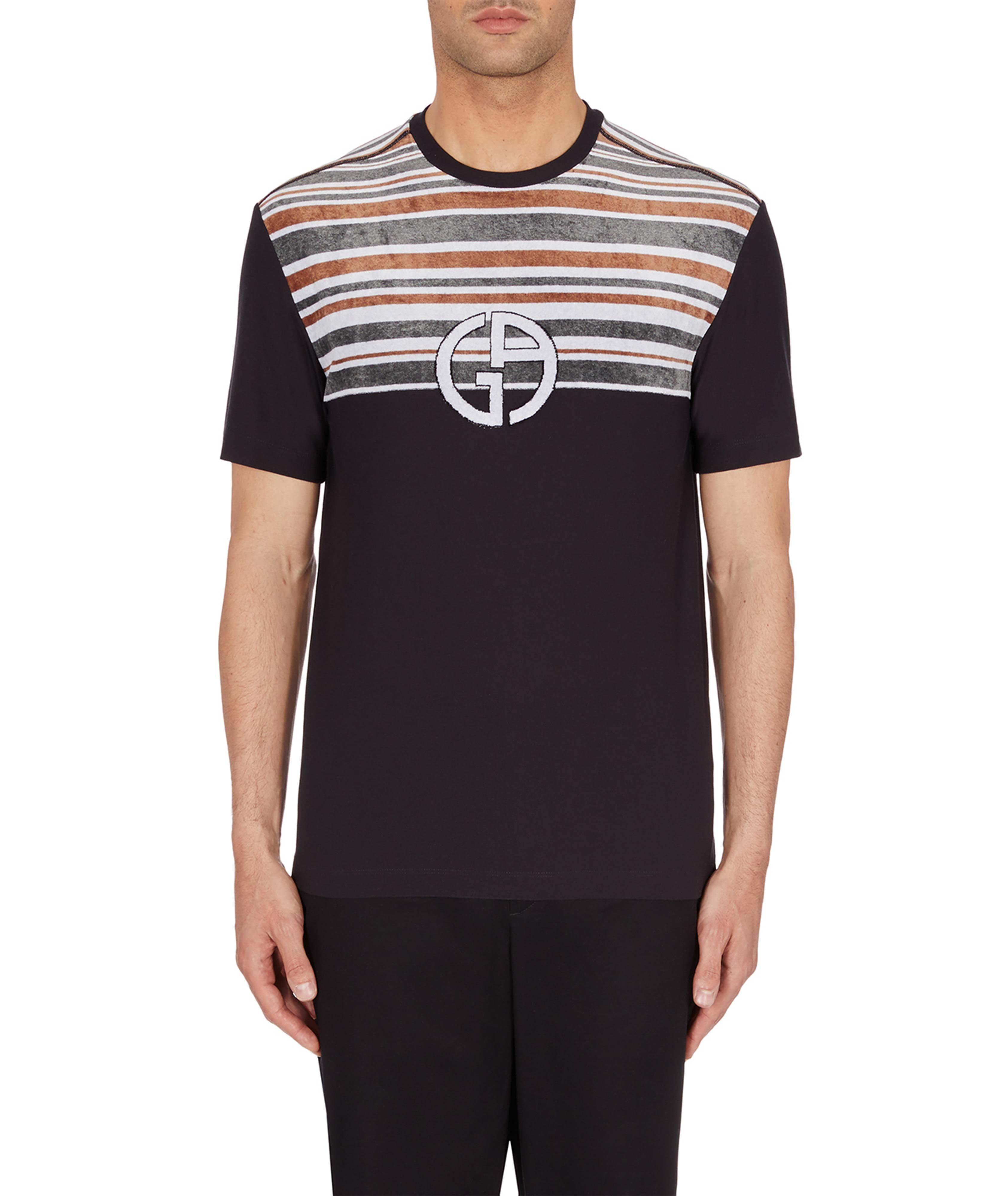 Striped Jacquard Insert Jersey T-Shirt image 2