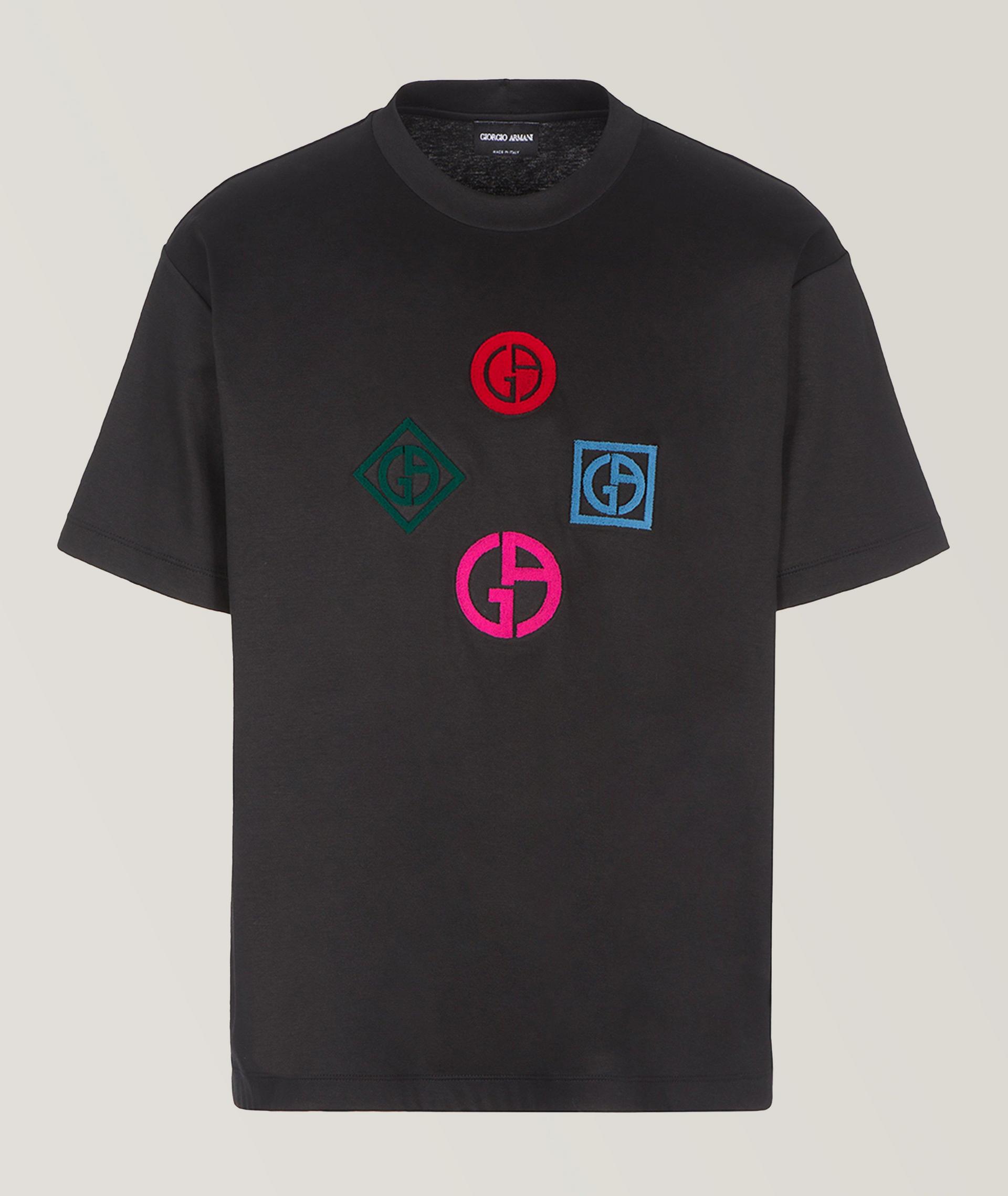 T-shirt en coton avec logos image 0