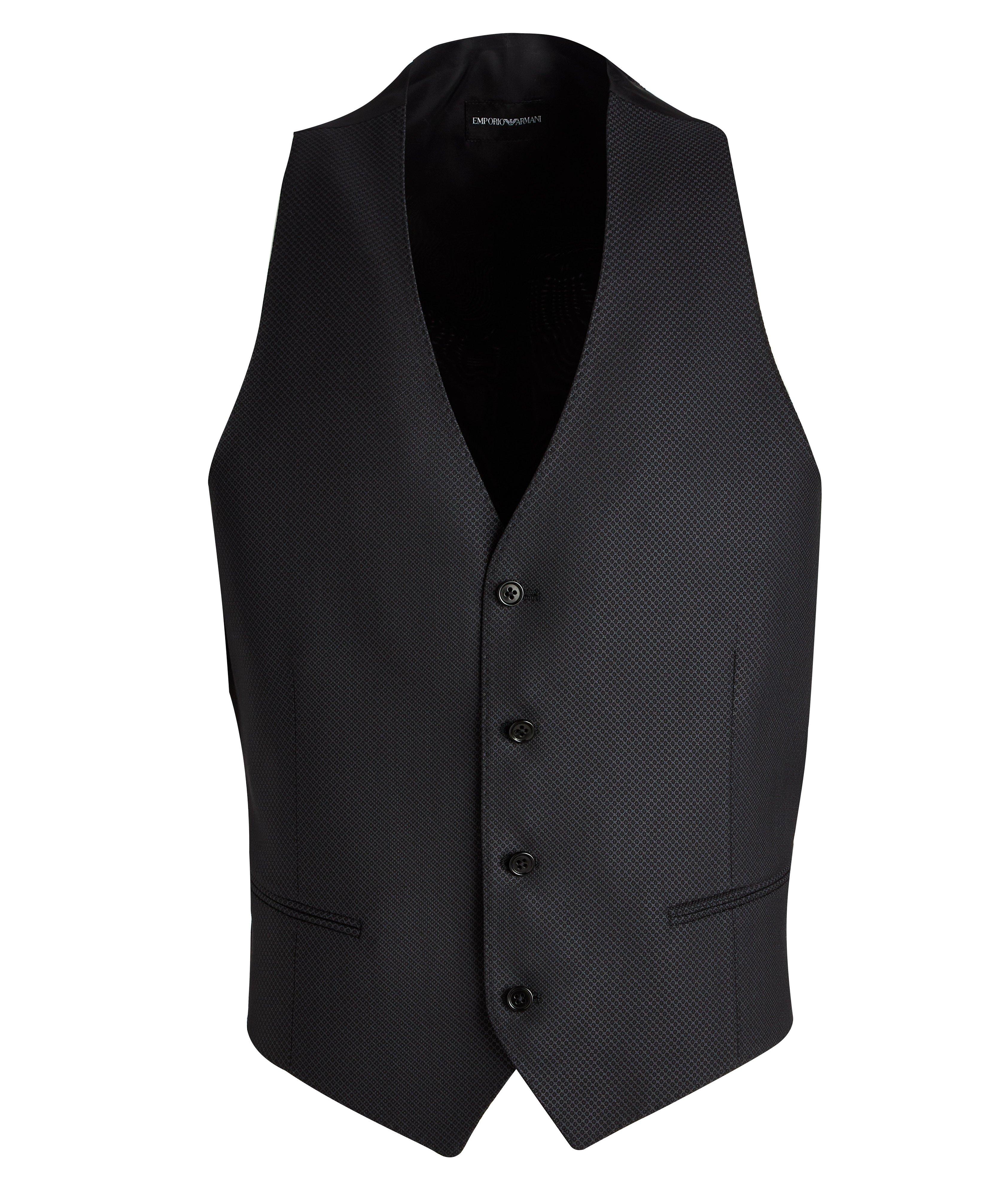 Gilet en mélange de laine et soie à motif de losanges image 0