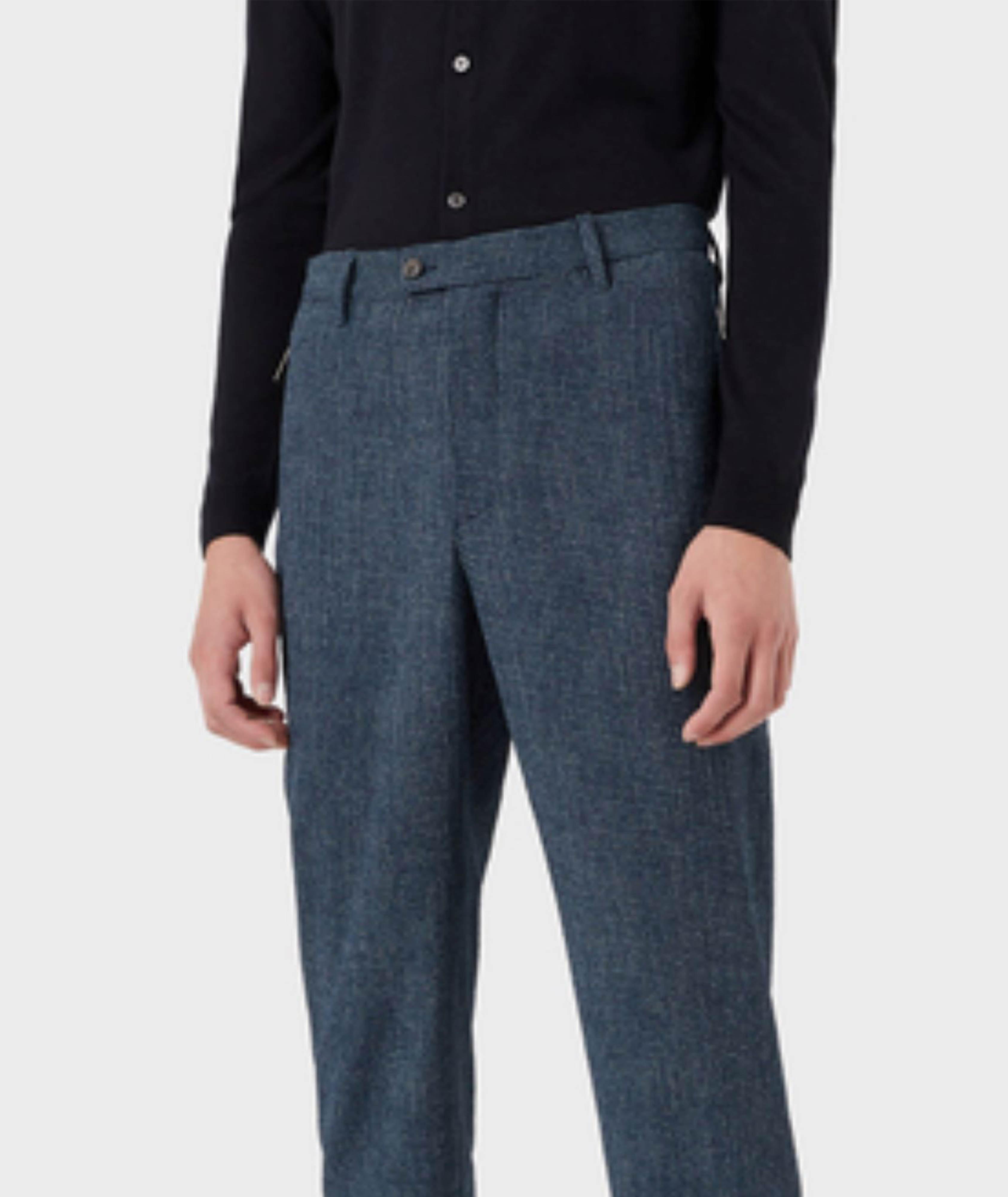 Micro-checked Technical Seersucker Trousers image 1