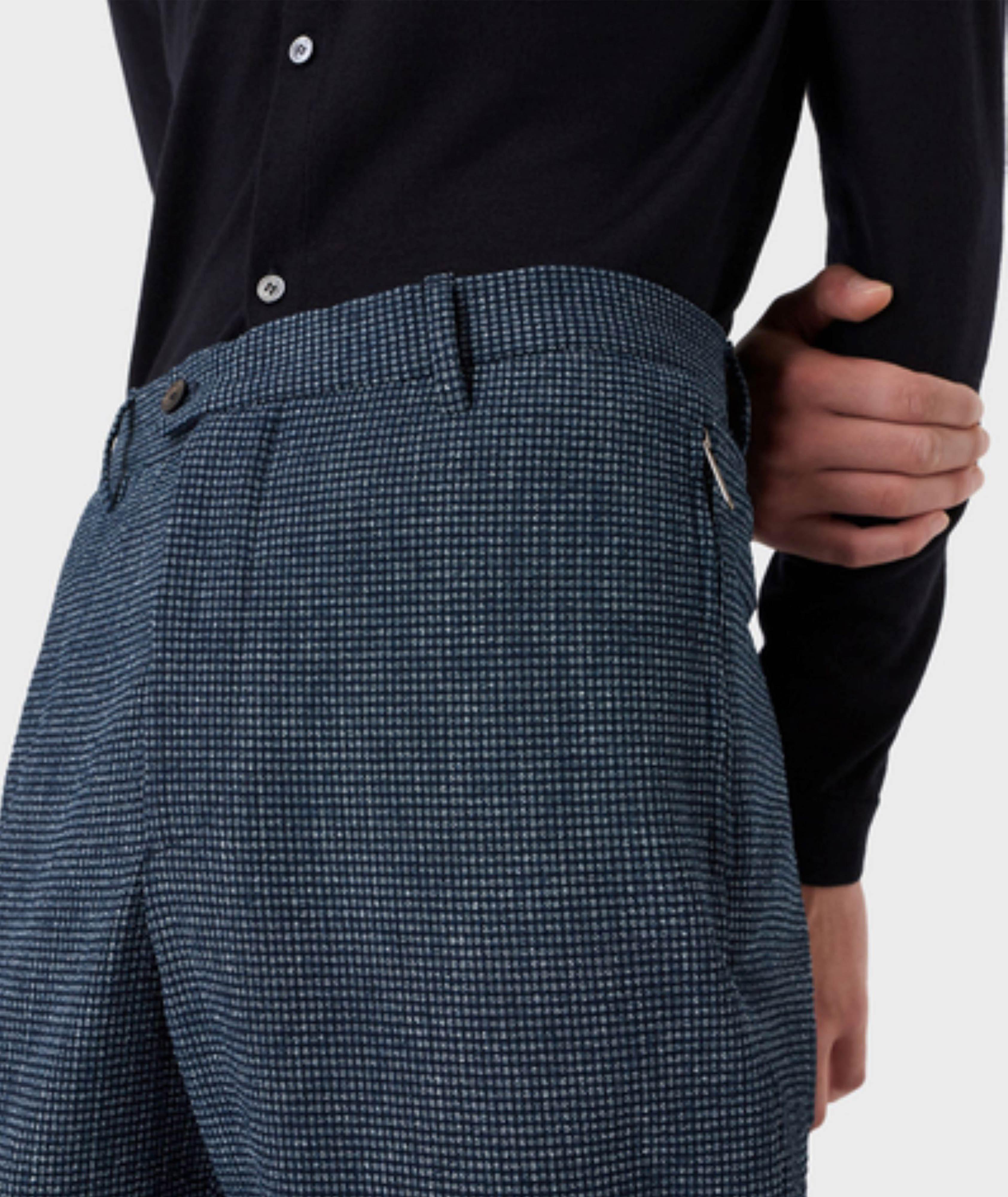 Micro-checked Technical Seersucker Trousers image 3