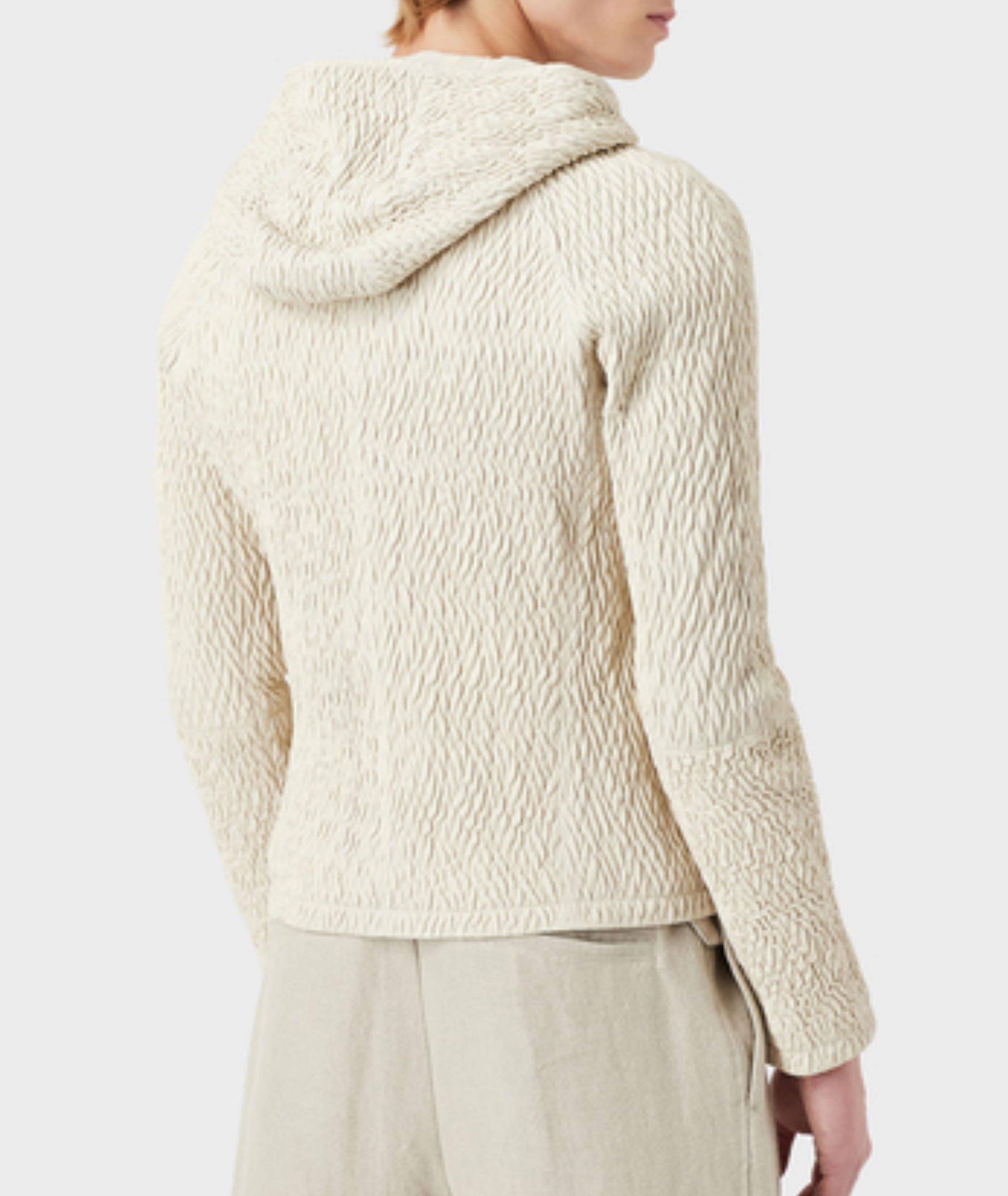 Textured Full-Zip Hooded Sweater image 2