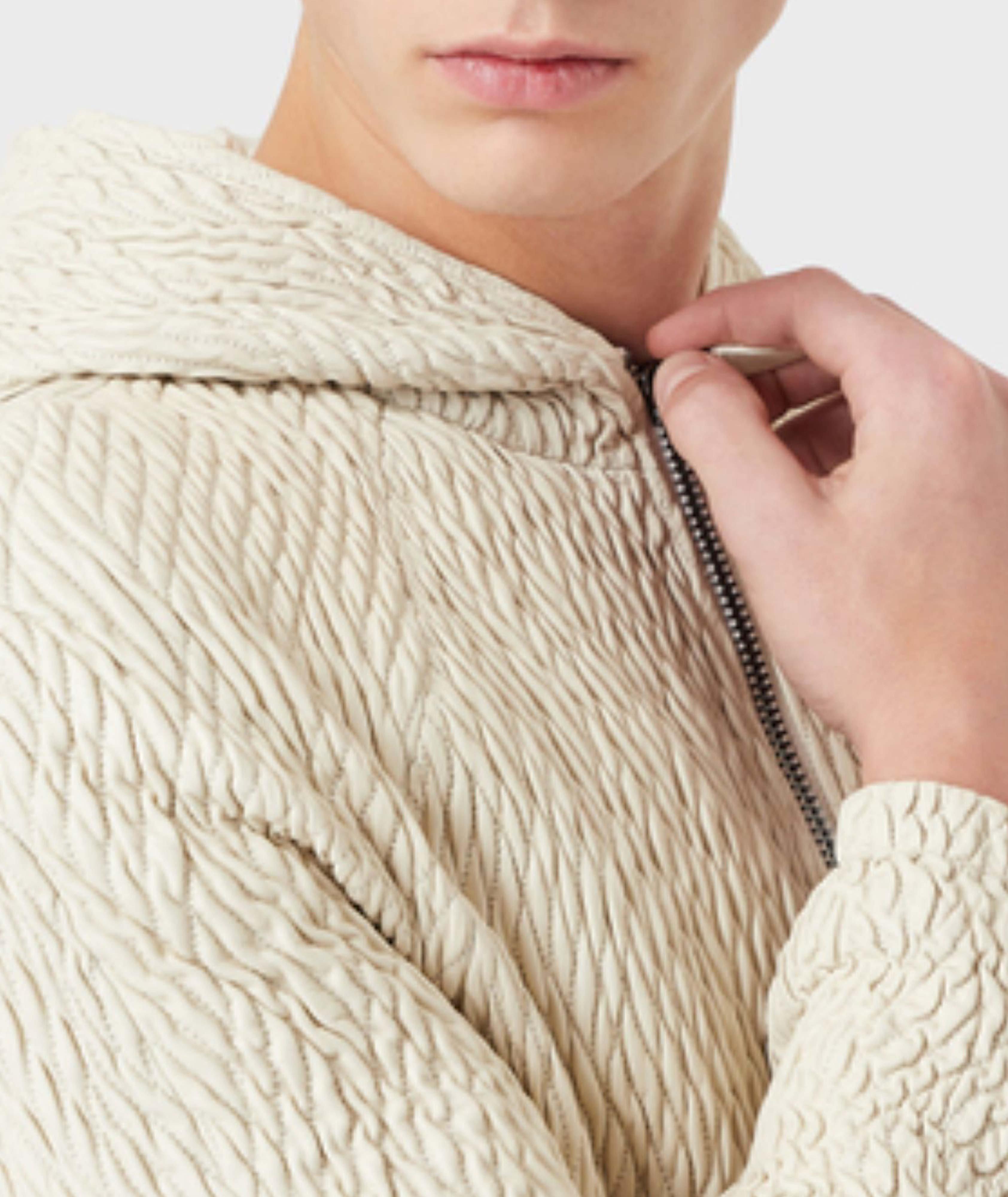 Textured Full-Zip Hooded Sweater image 3