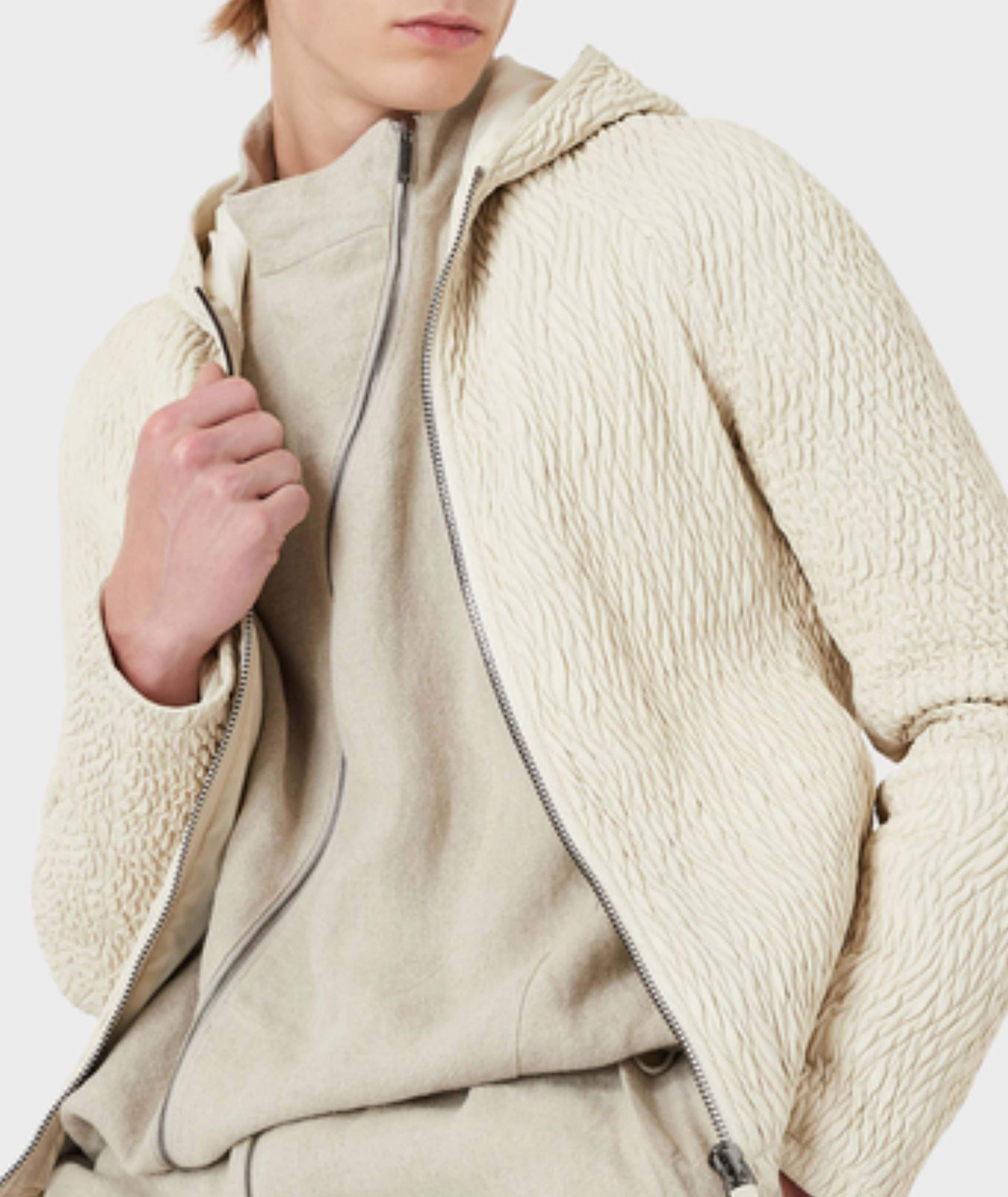 Textured Full-Zip Hooded Sweater image 4