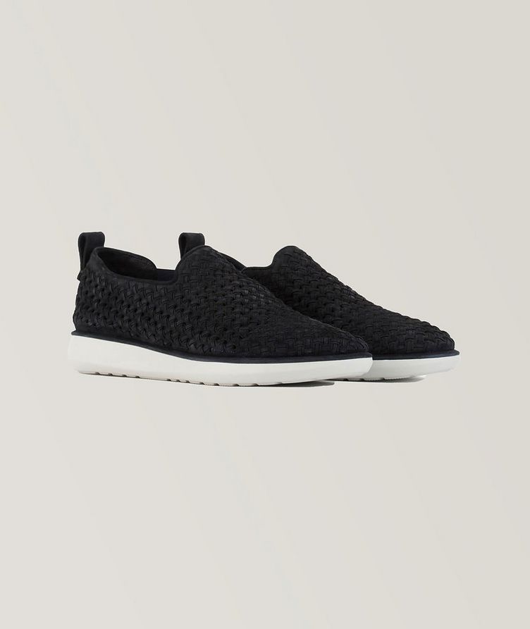 Woven Leather Slip On Sneakers image 1