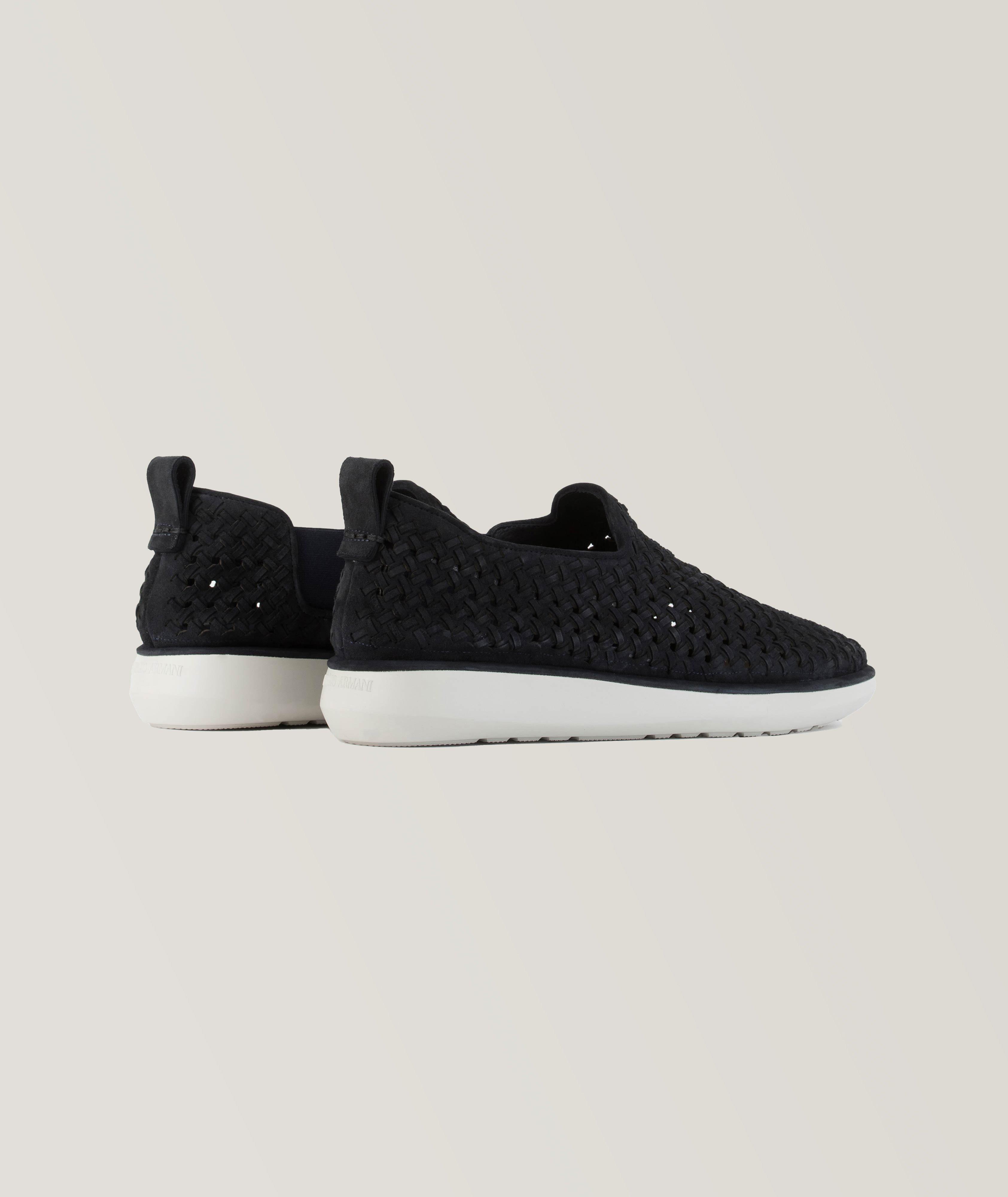 Woven Leather Slip On Sneakers image 2