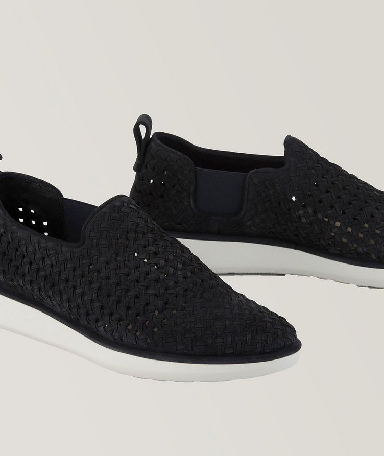 Woven Leather Slip On Sneakers image 3