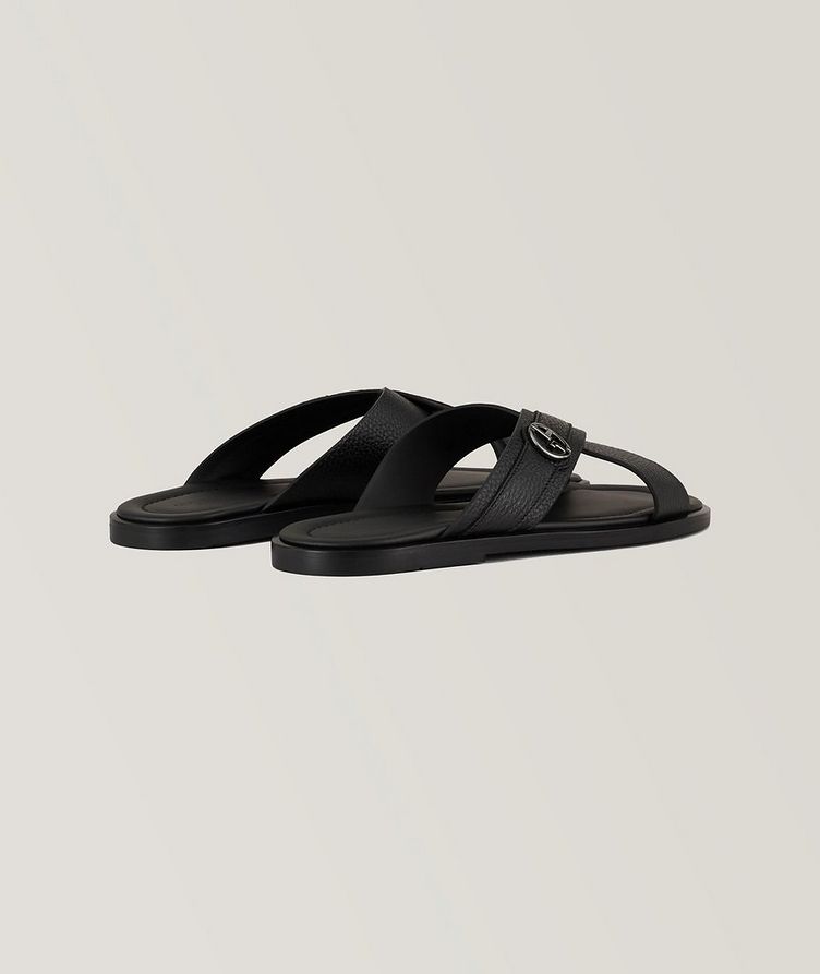 Criss-Cross Pebbled Leather Sandals image 2