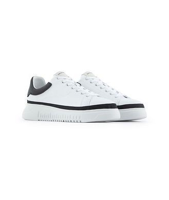 Emporio Armani Leather Sneakers with Contrasting Details