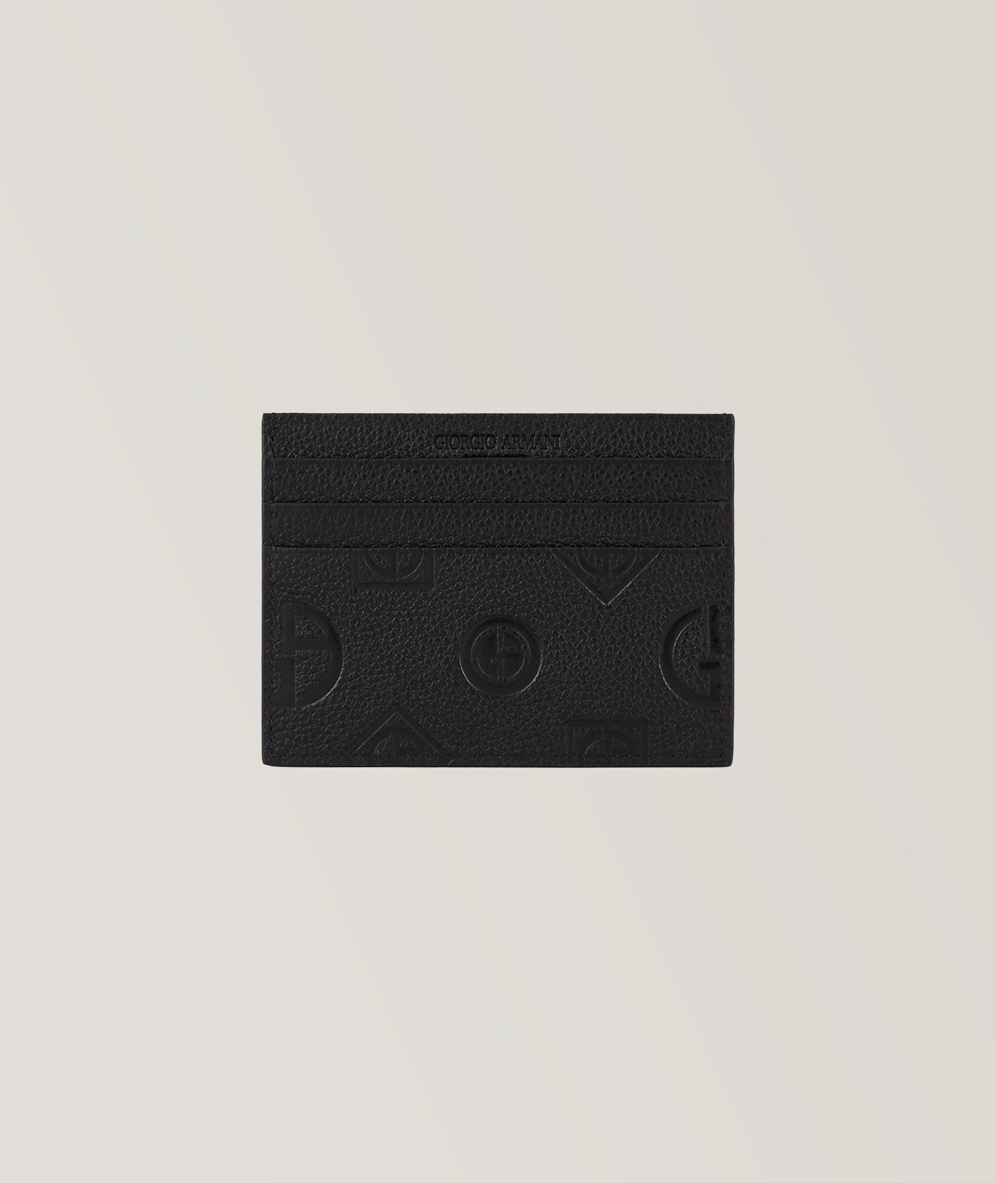 Porte-carte en cuir texturé avec logo image 0