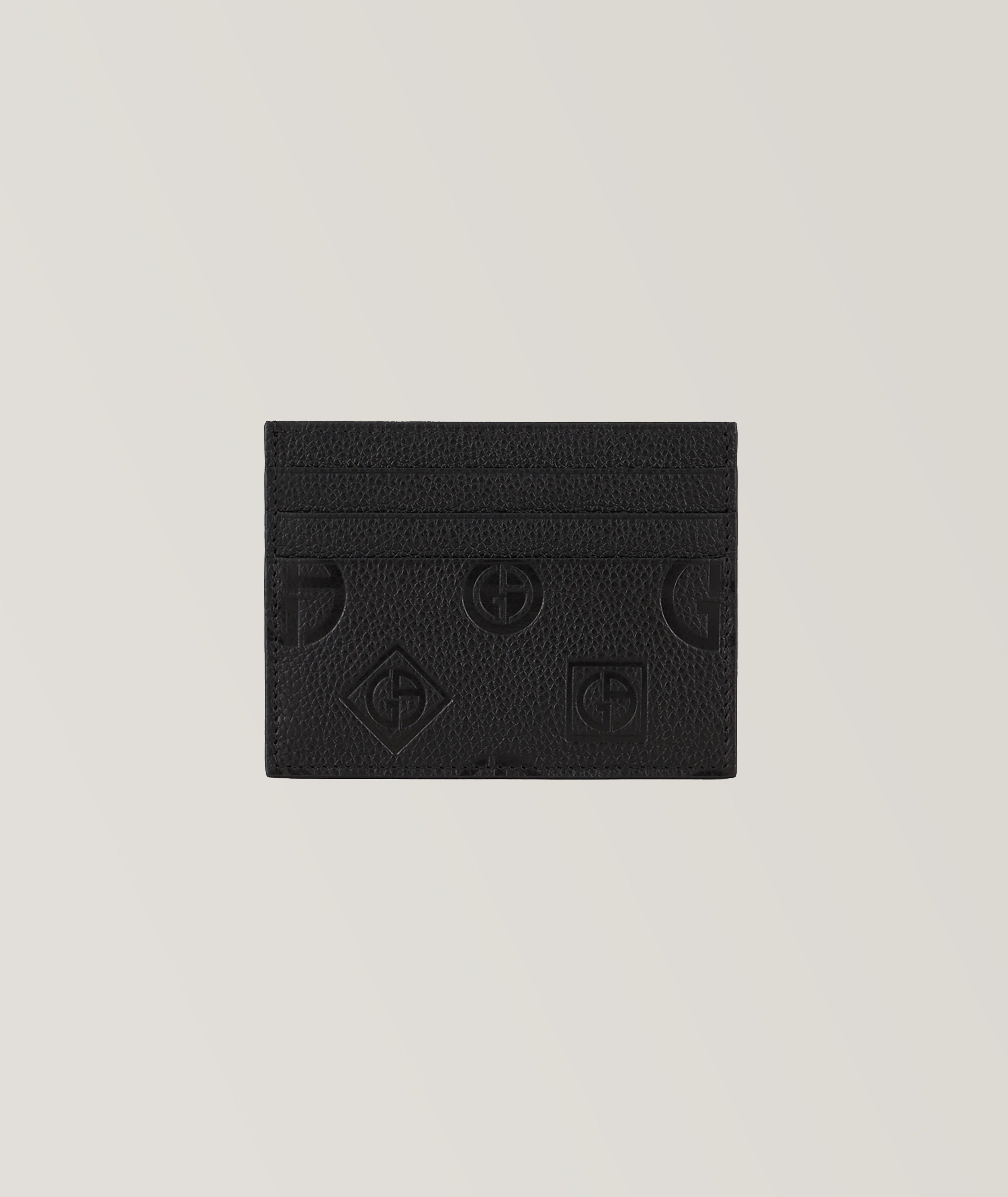 Porte-carte en cuir texturé avec logo image 1
