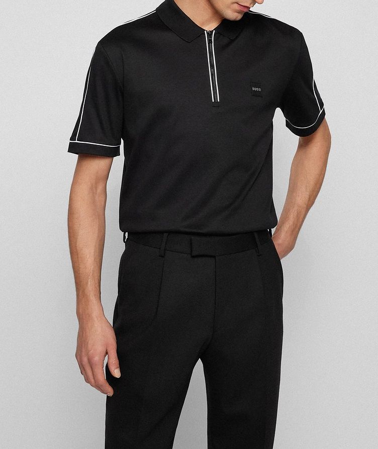 Cotton Zip-Up Polo image 1