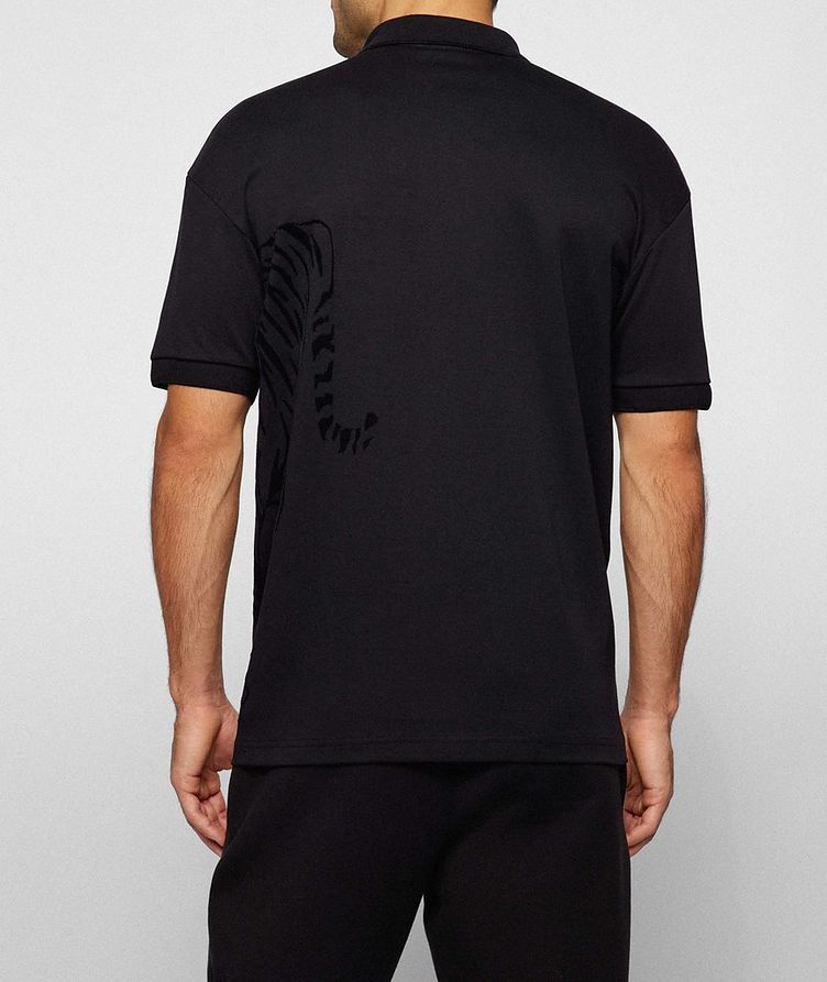 Polo Shirt With Flock-Print Tiger Artwork  image 2