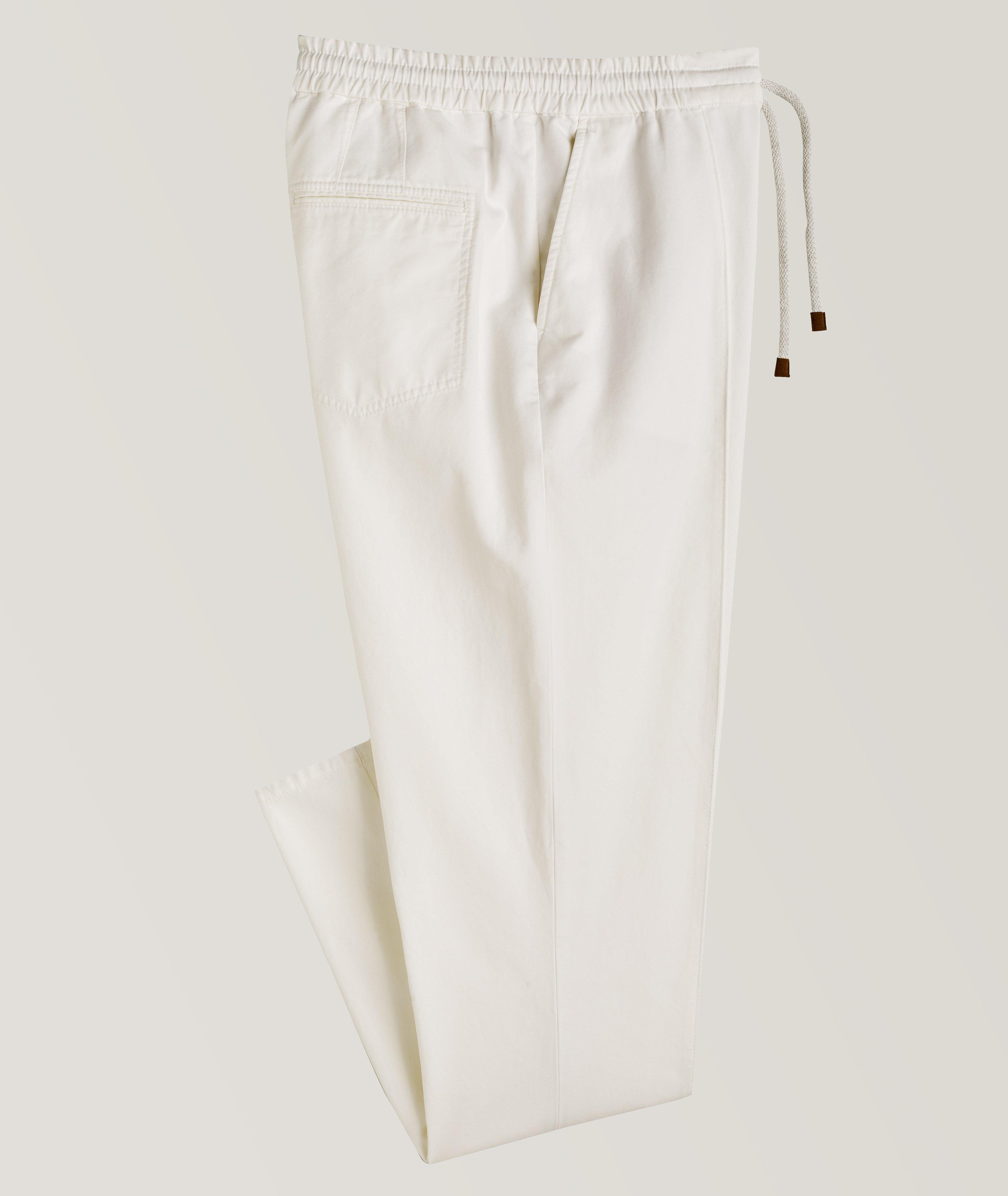 Brunello Cucinelli Cotton Drawstring Dress Pants, Pants