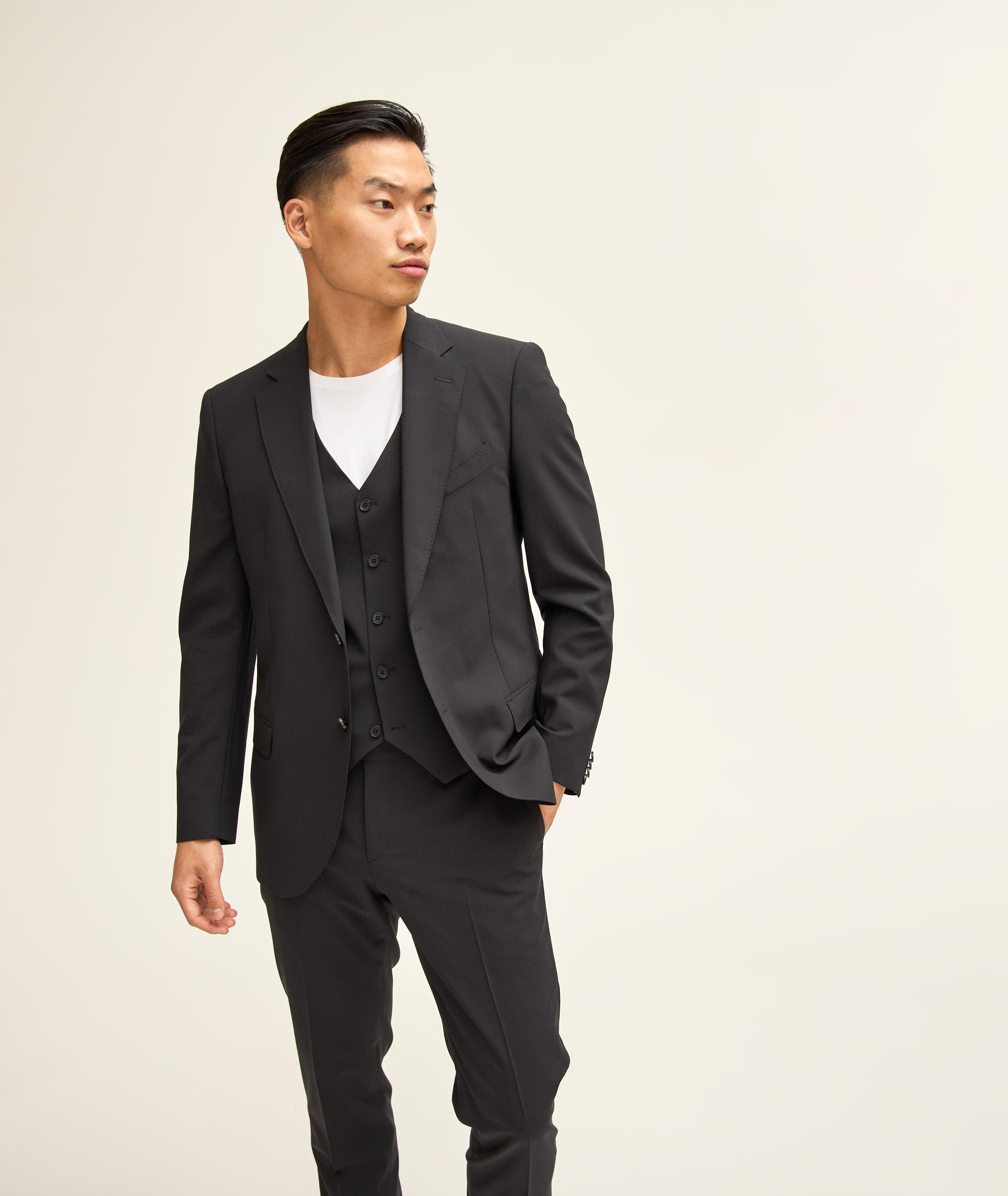 Harold Solid Wool Three-Piece Suit, Suits