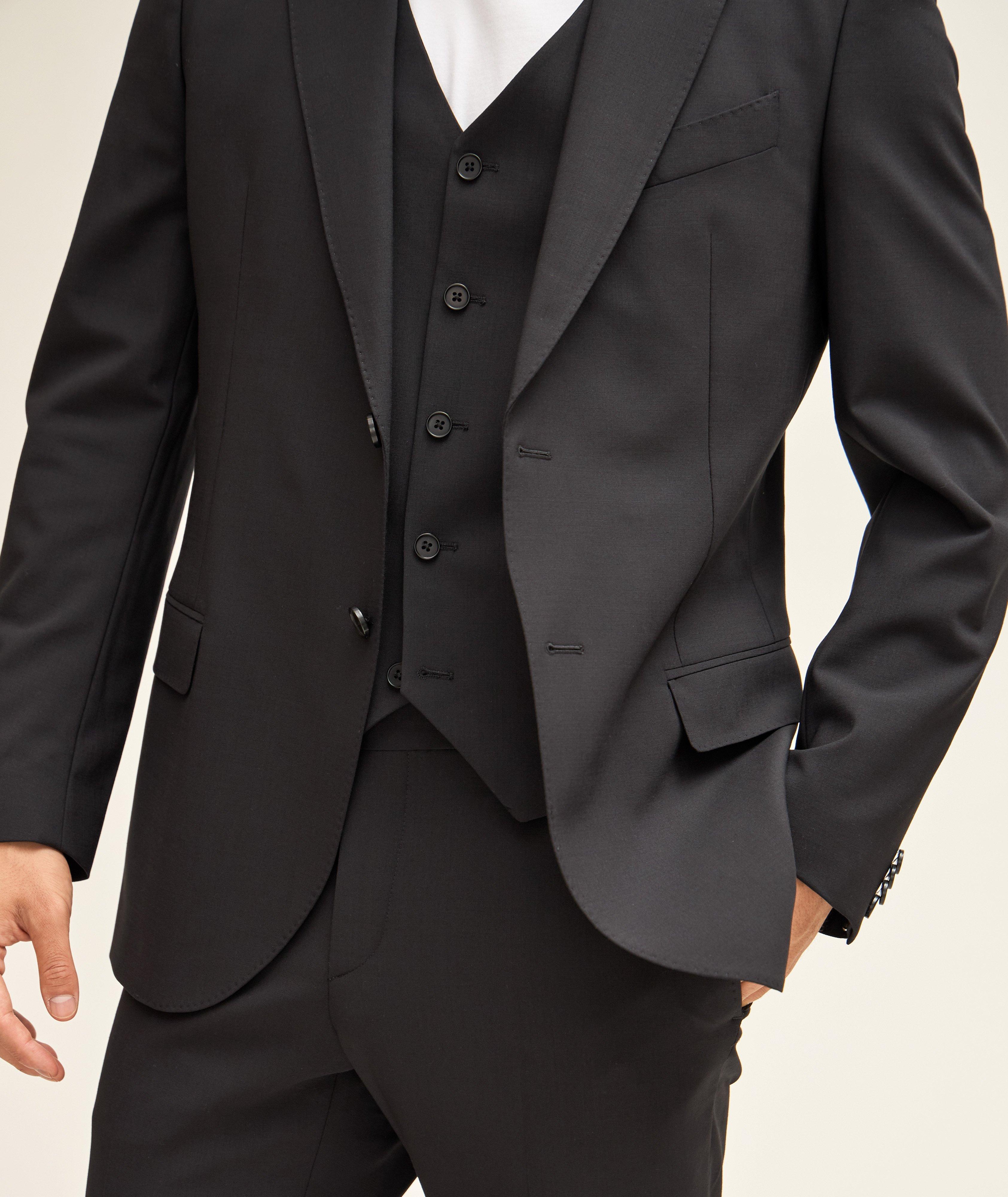 Harold Solid Wool Three-Piece Suit | Suits | Harry Rosen
