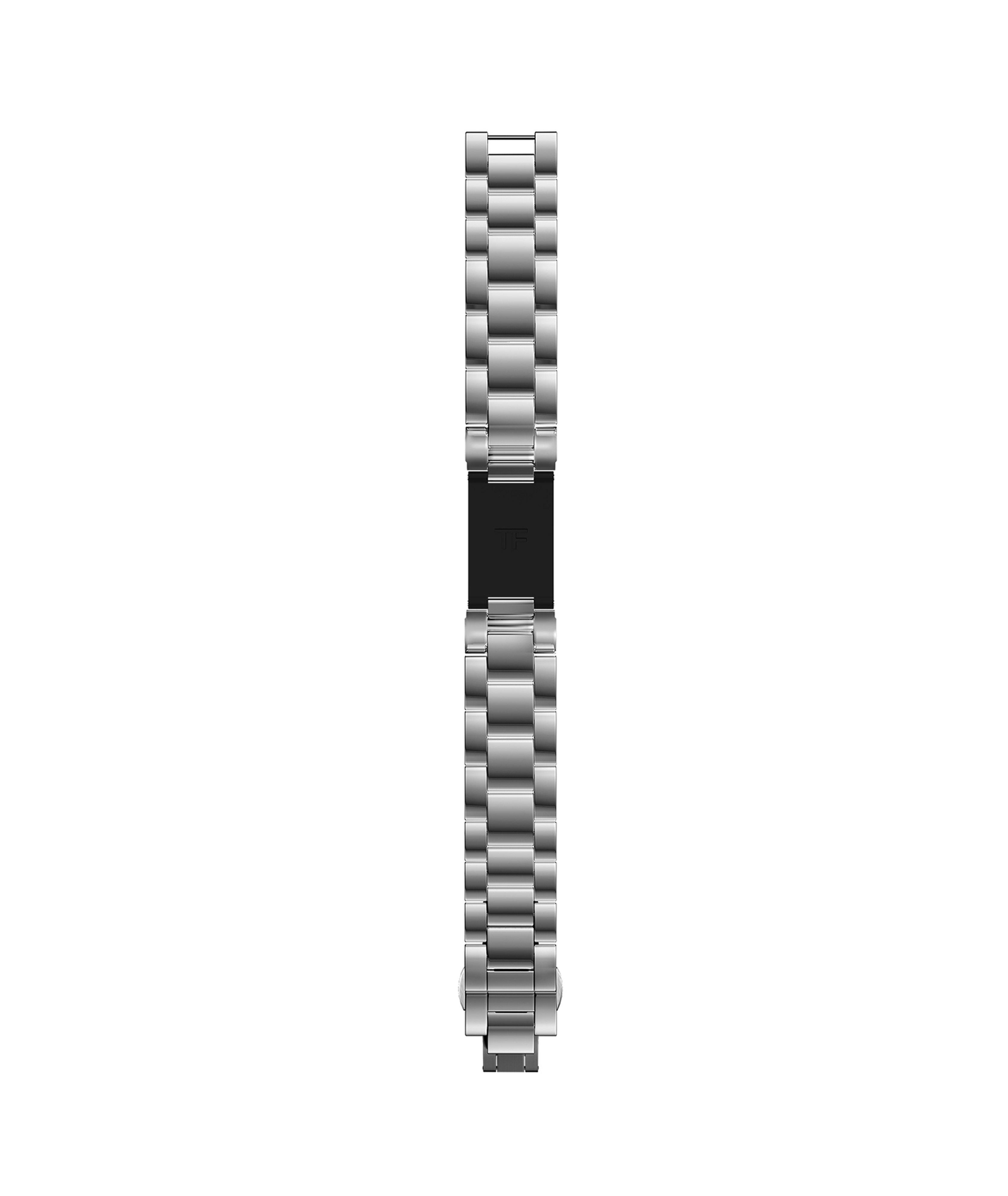 Harry Rosen Large No. 001 Polished Stainless Steel Three-link Bracelet Watch Strap. 1