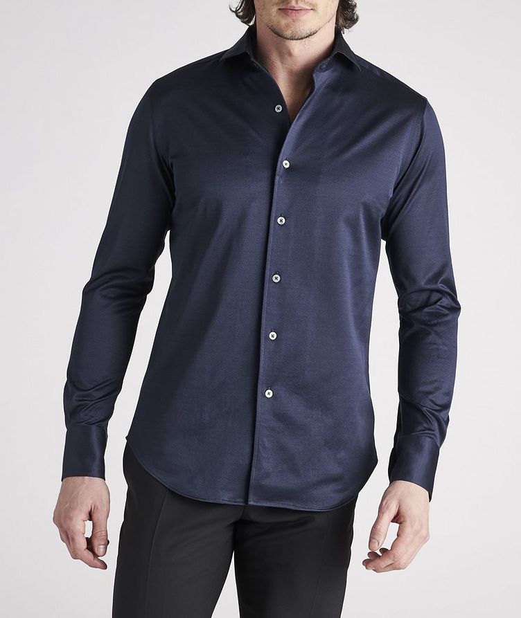 Contemporary-Fit Herringbone Jersey Cotton Shirt image 2