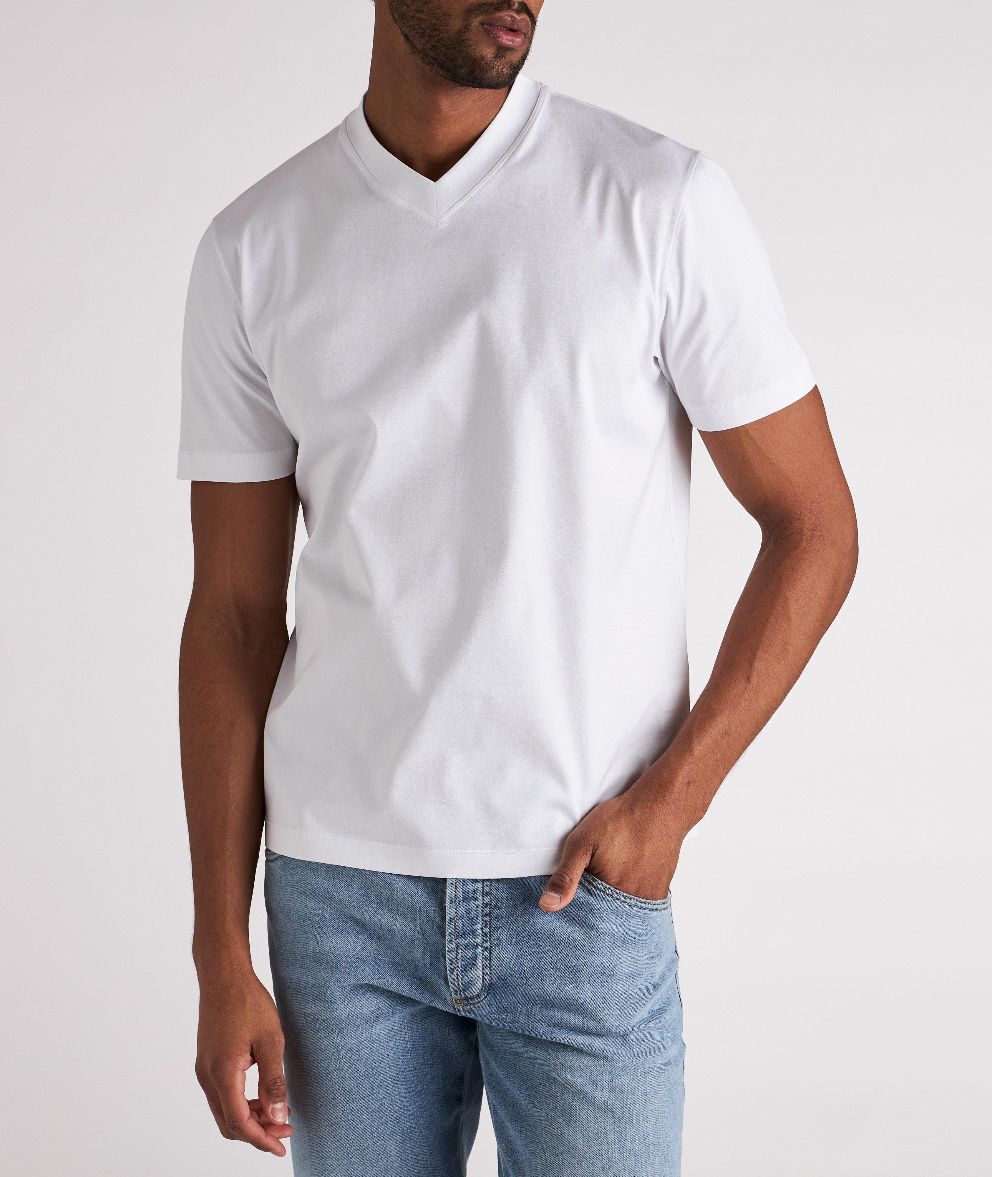 T-shirt en coton à encolure en V image 2