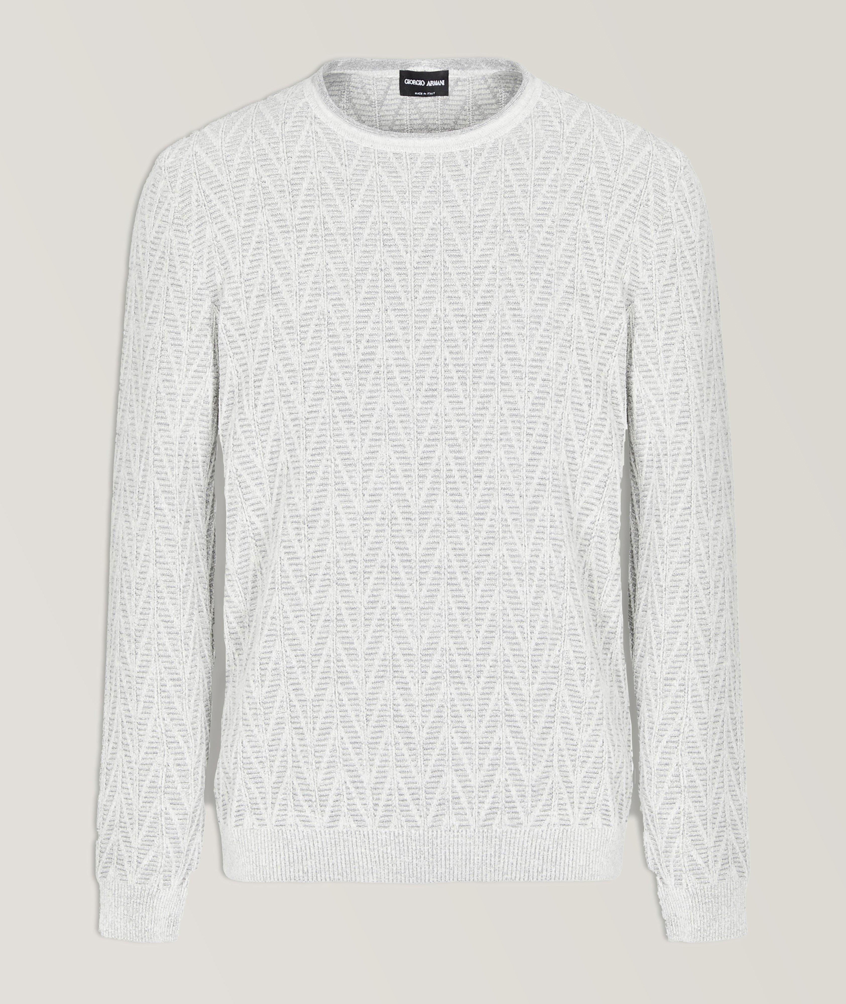 Virgin-wool sweater with two-tone monogram jacquard