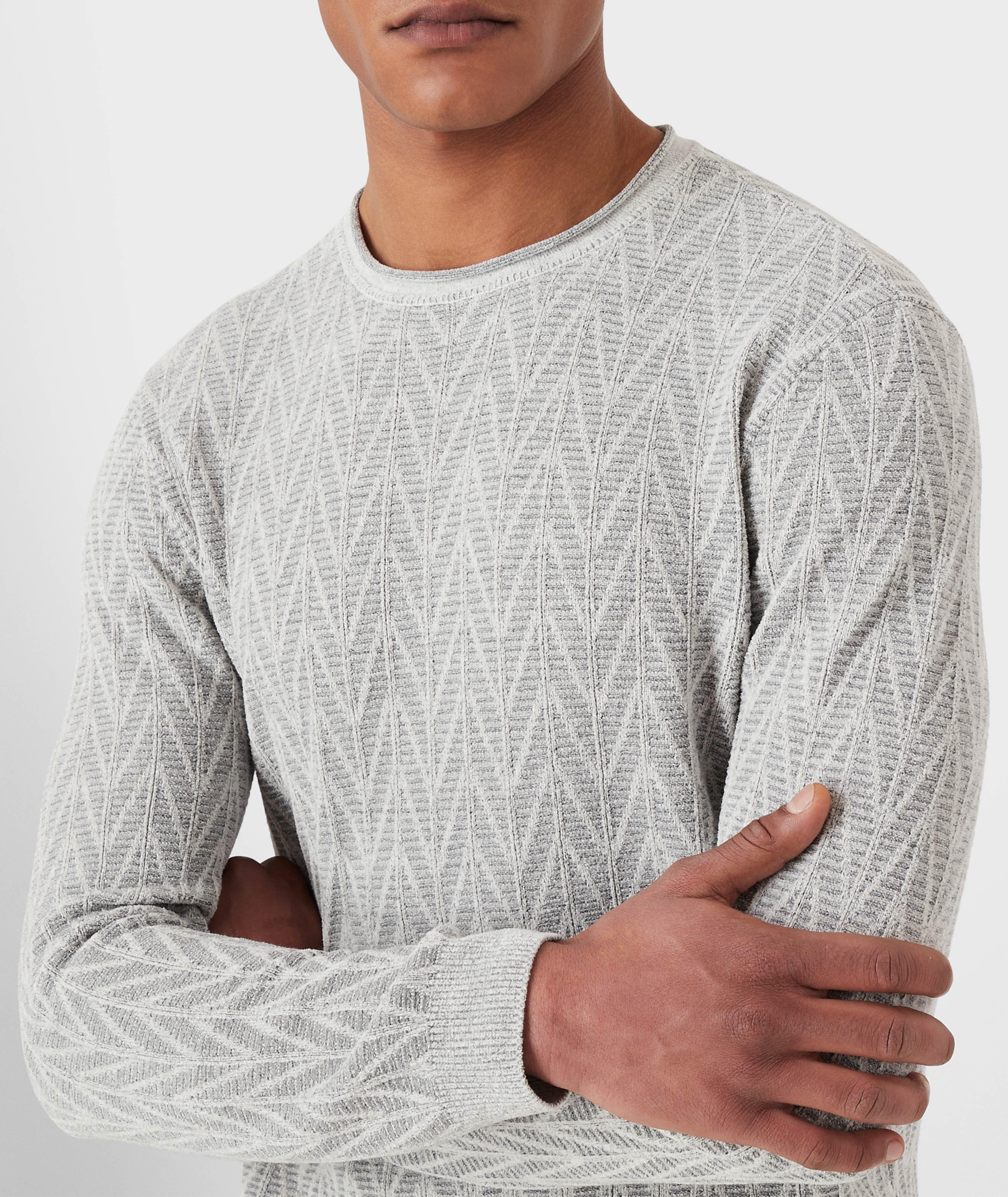 Virgin-wool sweater with two-tone monogram jacquard