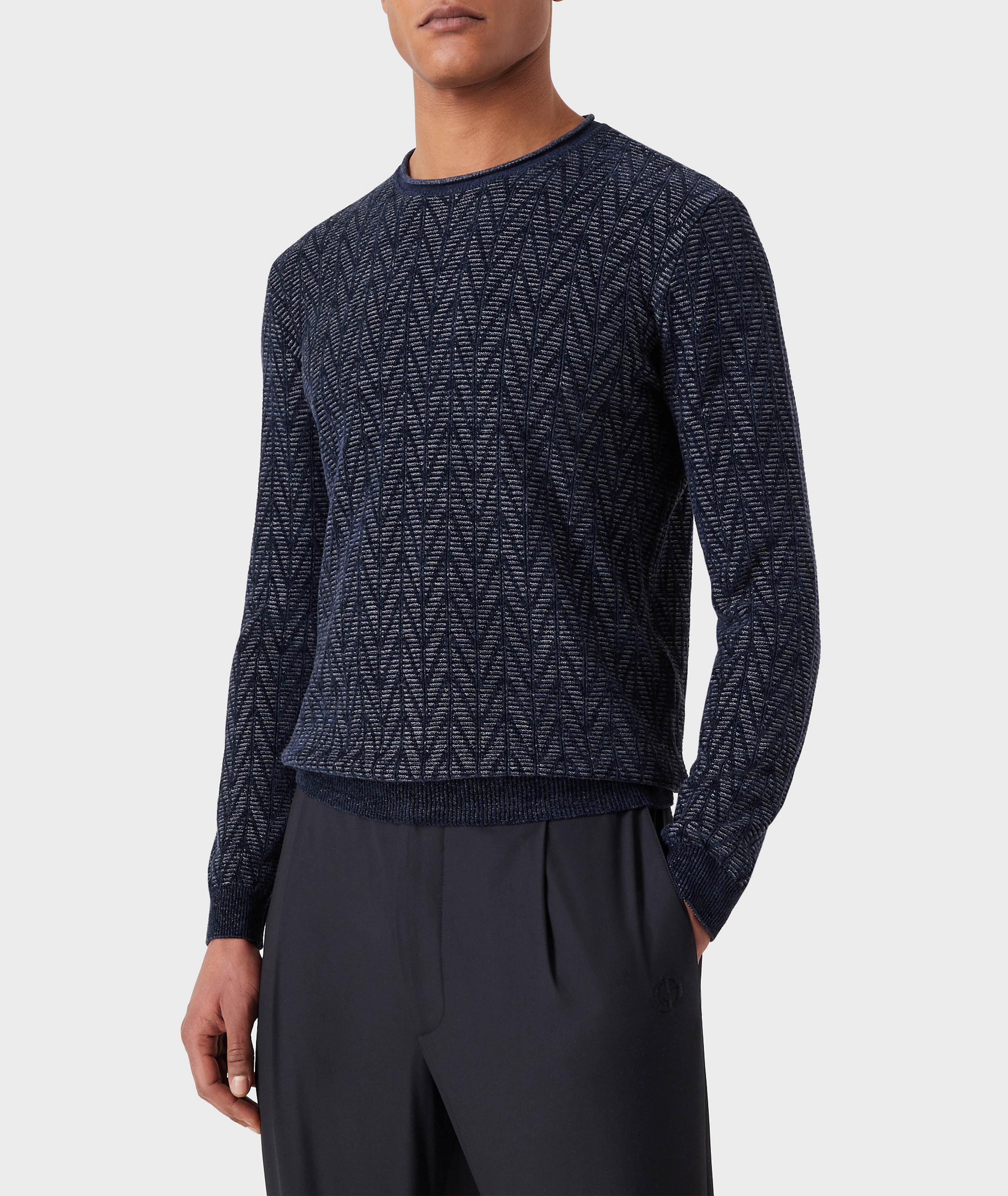 Wool-Blend Jacquard Chevron Sweater image 1