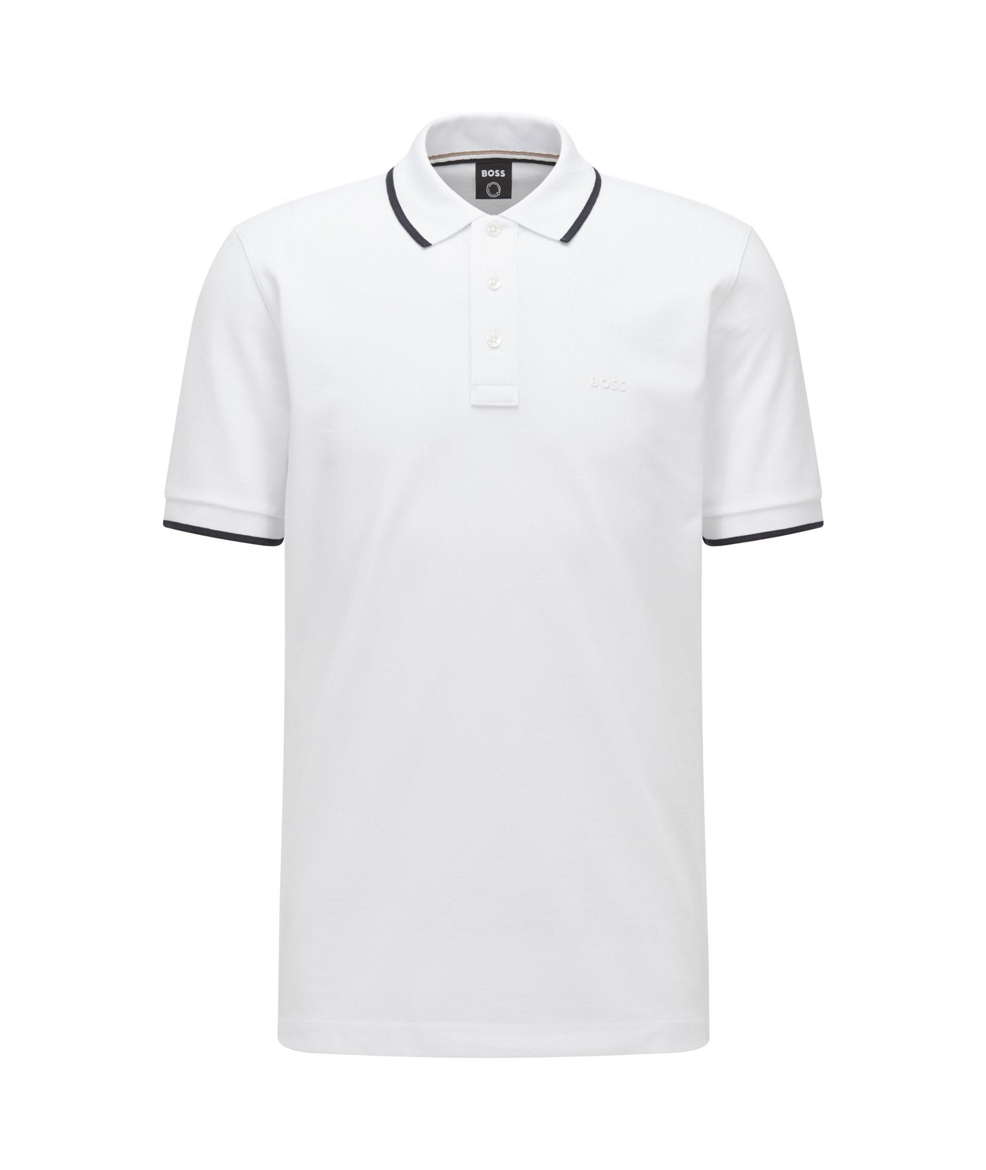 Contrast Tipped Logo Cotton-Blend Polo T-Shirt image 0